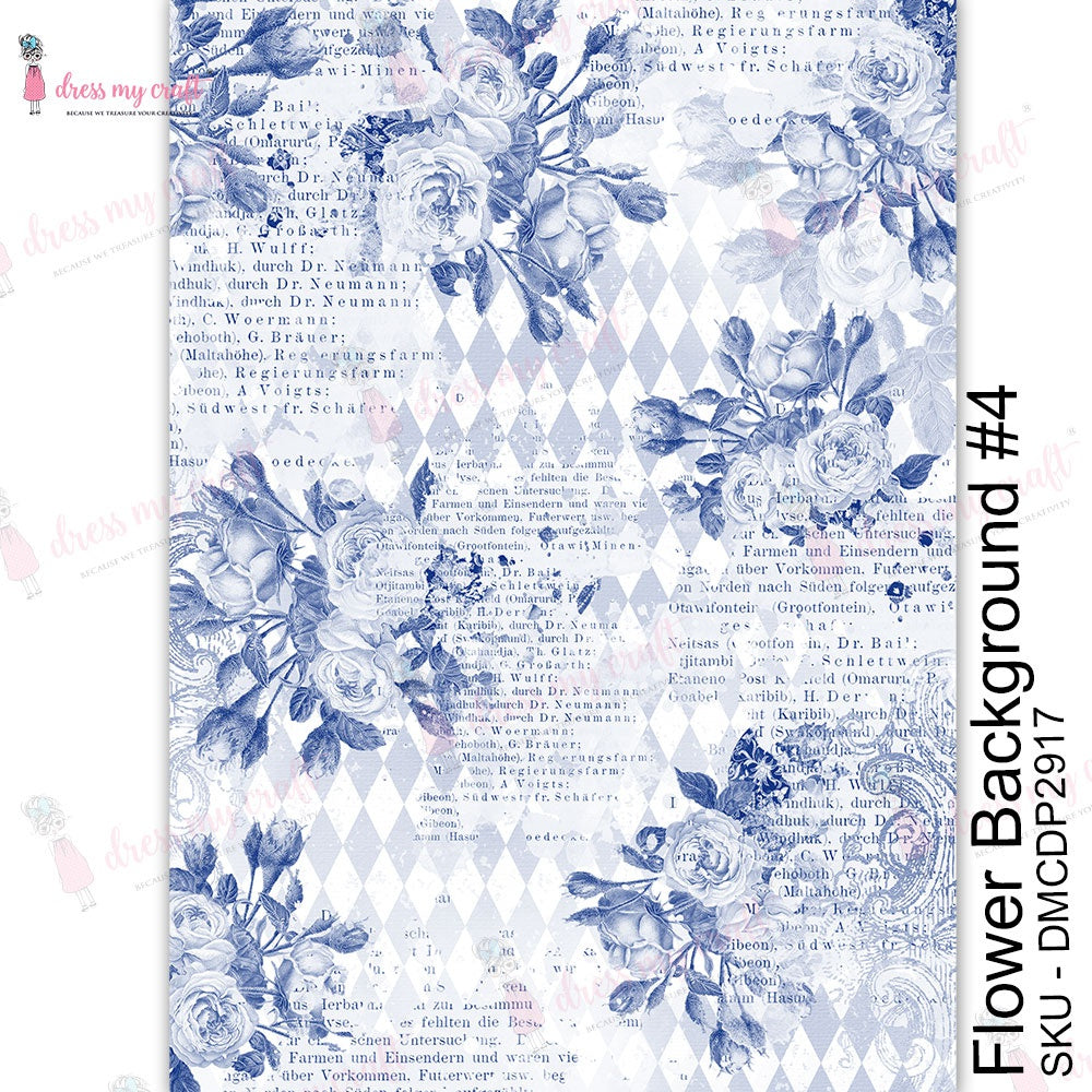 Dress My Craft Transfer Me Sheet A4 Flower Background #4
