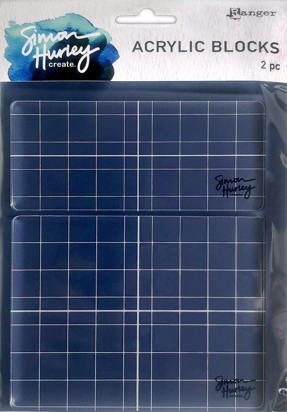 Simon Hurley create. Acrylic Stamping Block Set 2/pkg