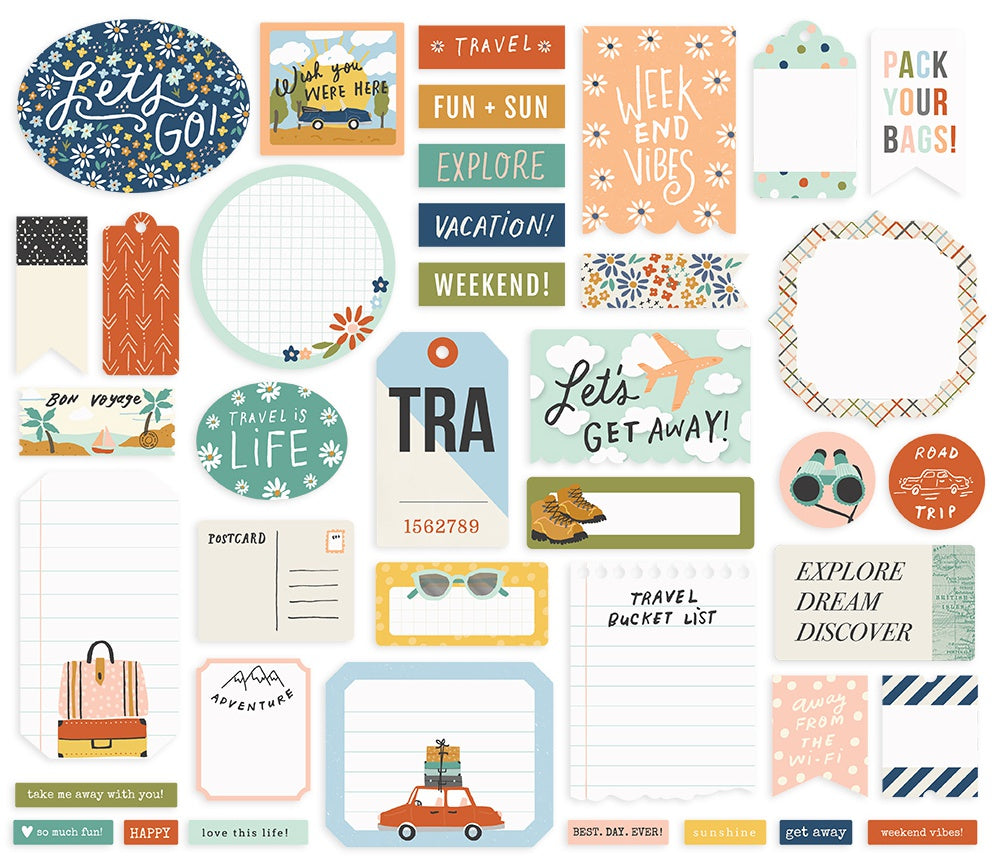 Safe Travels Bits & Pieces Die-Cuts 39/Pkg Journal
