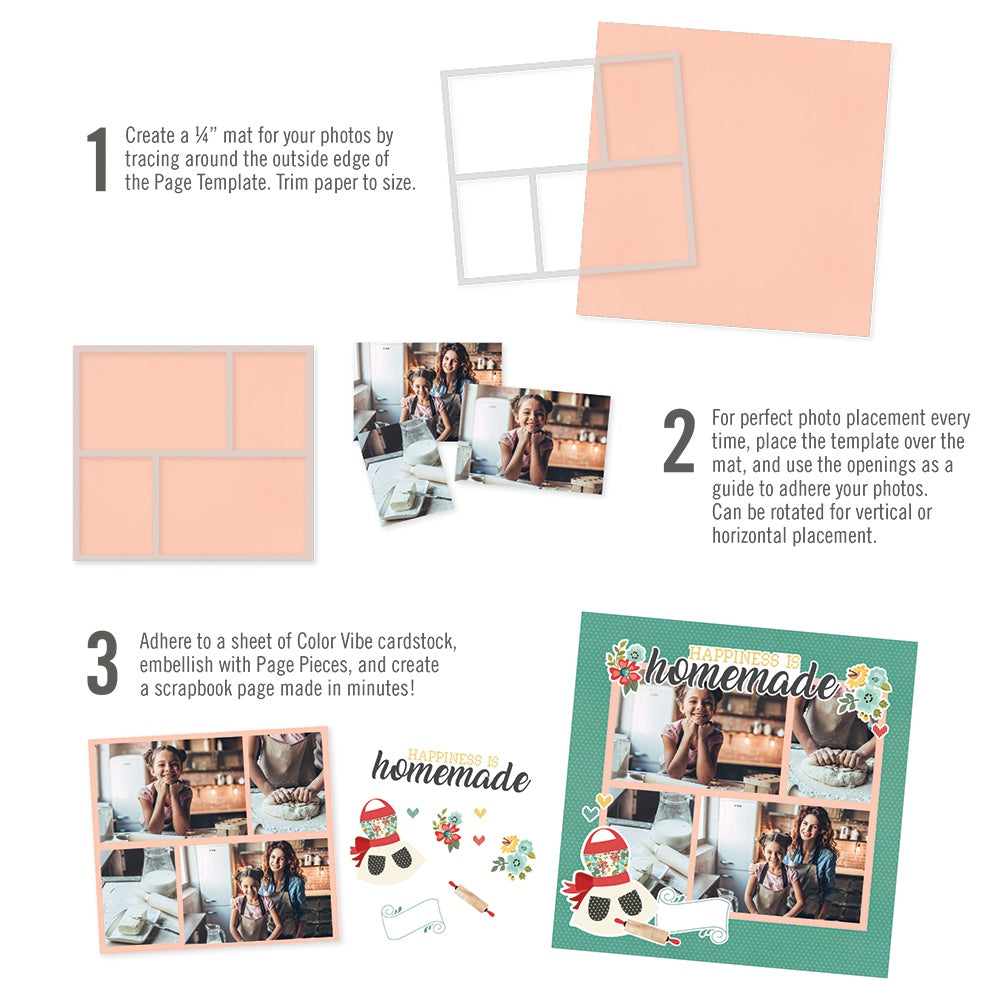Simple Stories Simple Pages Page Template (1) 2-3"X4" & 2-4"X6"
