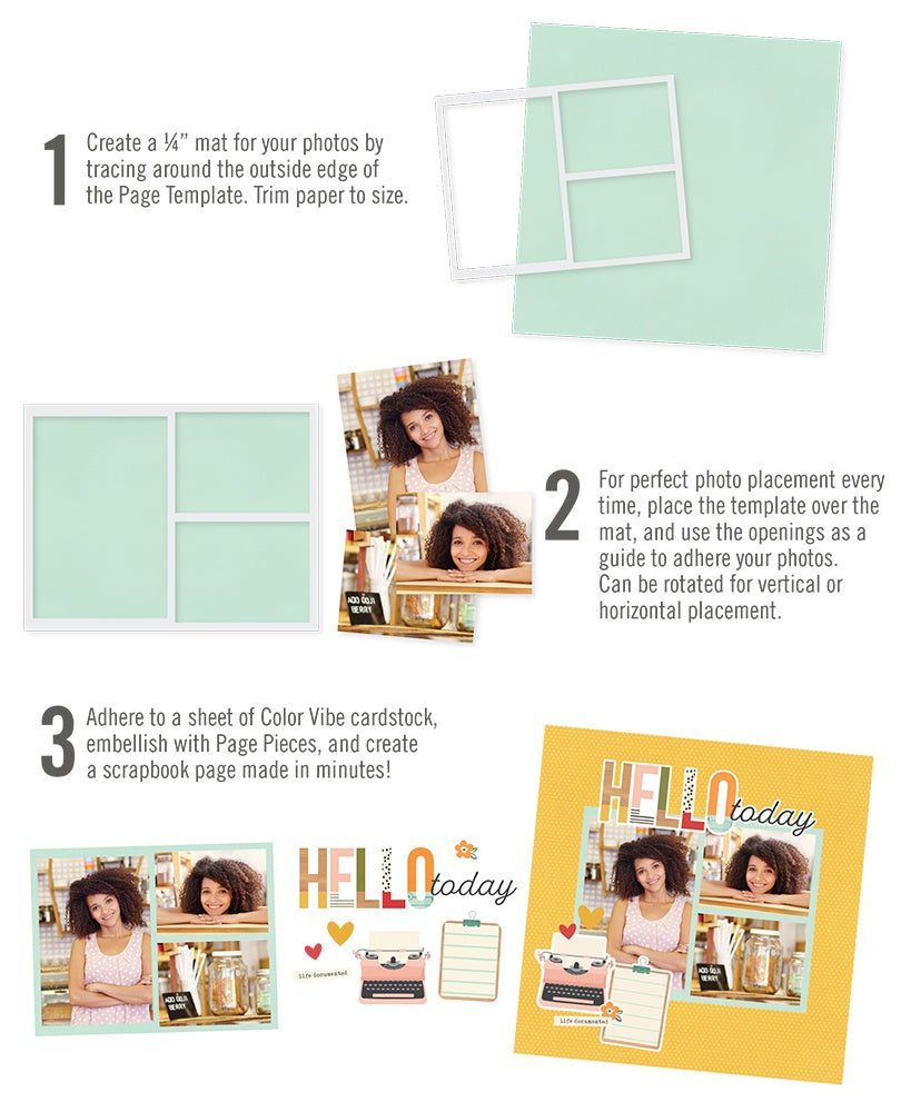 Simple Stories Simple Pages Page Template (1) 2-3"X4" & 1-4"X6"