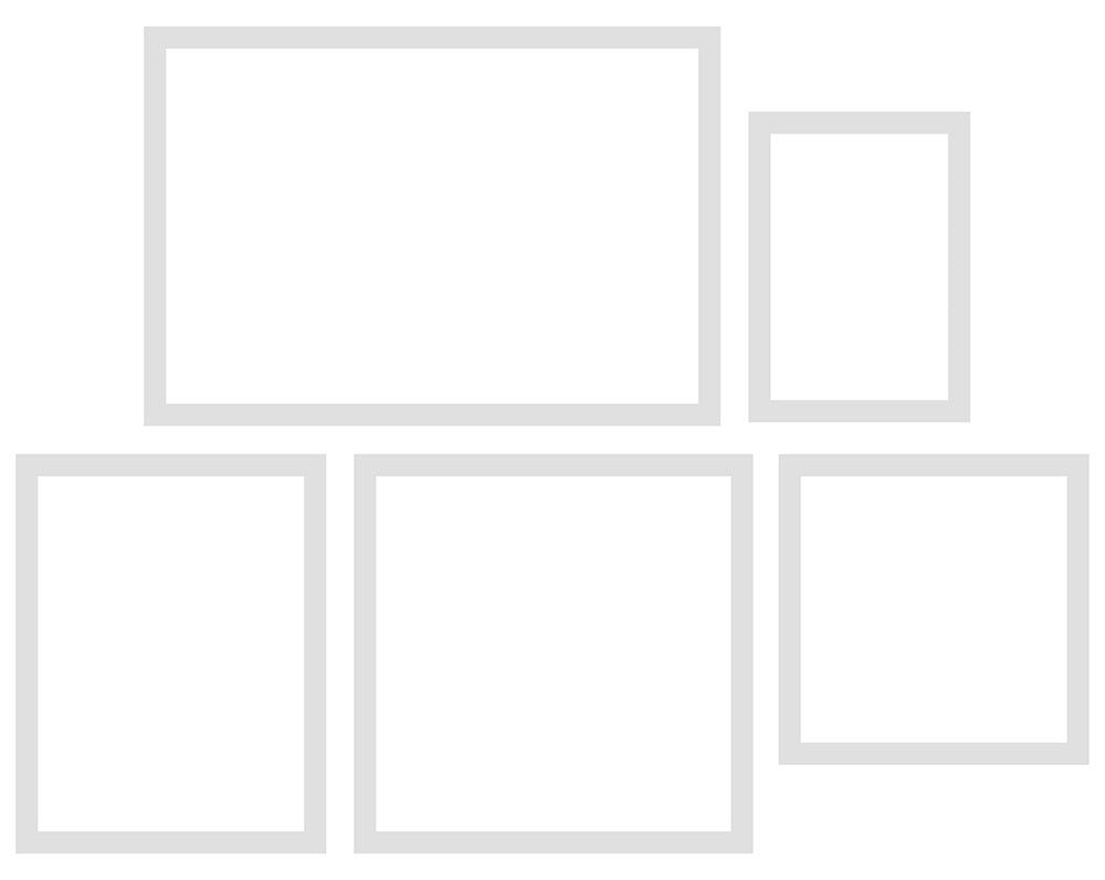 Simple Stories Simple Pages Photo Mat Templates 5/Pkg 2"X3", 3"X3", 3"X4", 4"X4" & 4"X6"