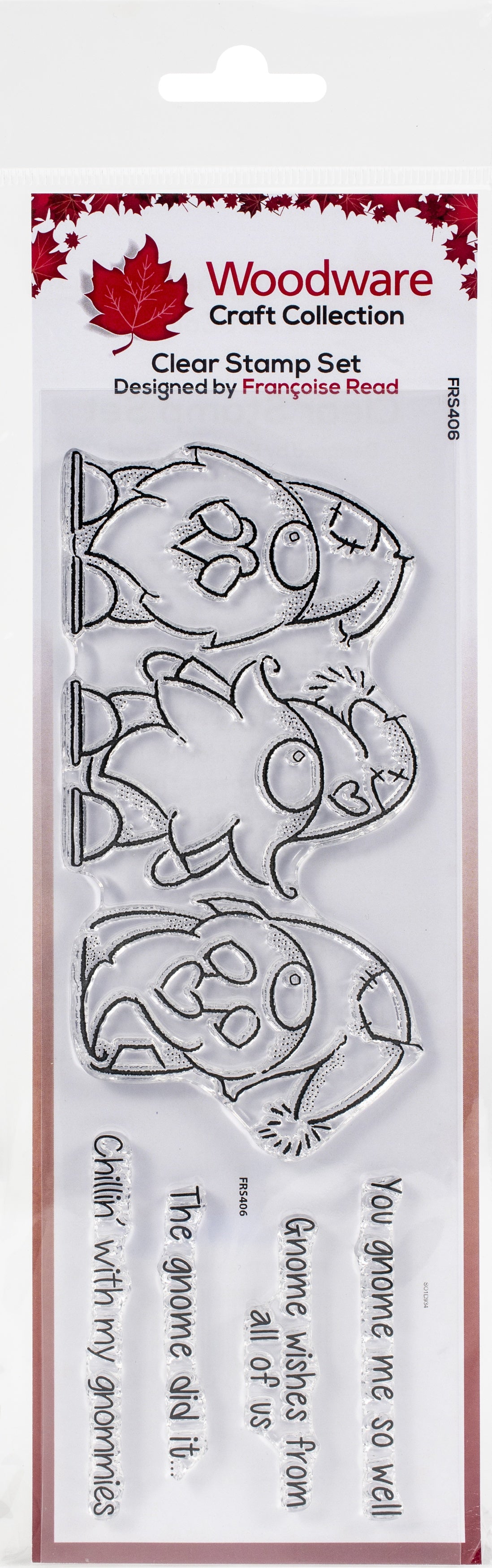 Woodware Clear Stamps 8"X2.6" Three Gnomes