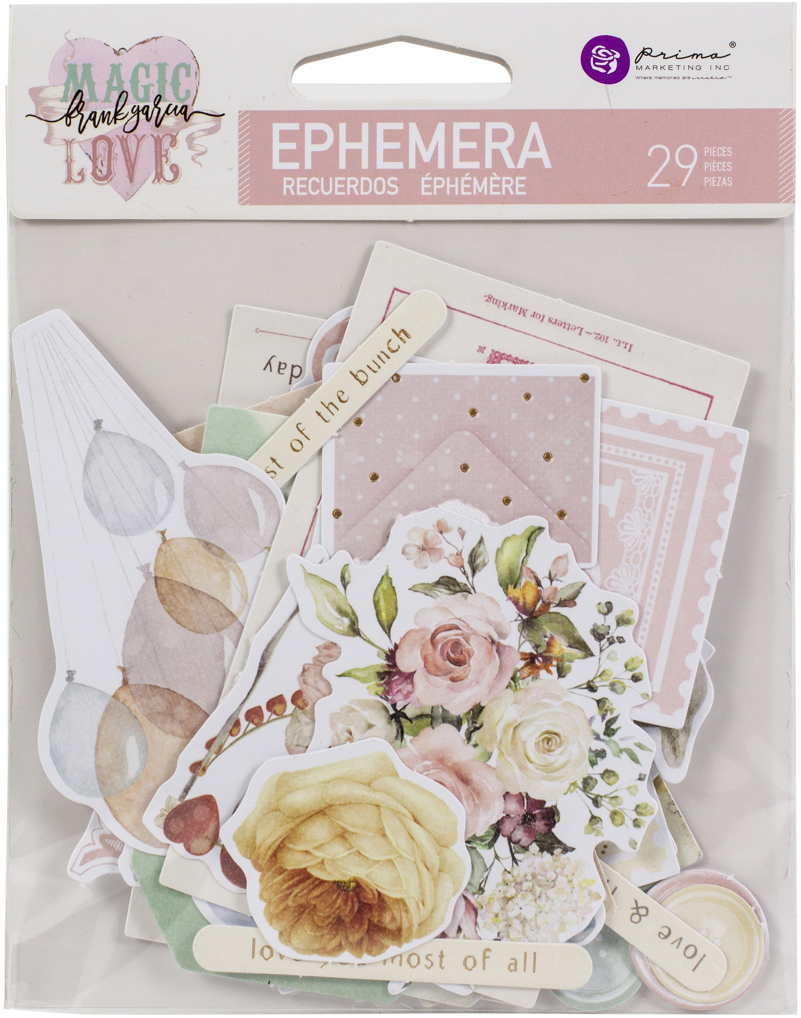 Magic Love By Frank Garcia Cardstock Ephemera 29/Pkg Shapes, Tags, Words, Foiled Accents