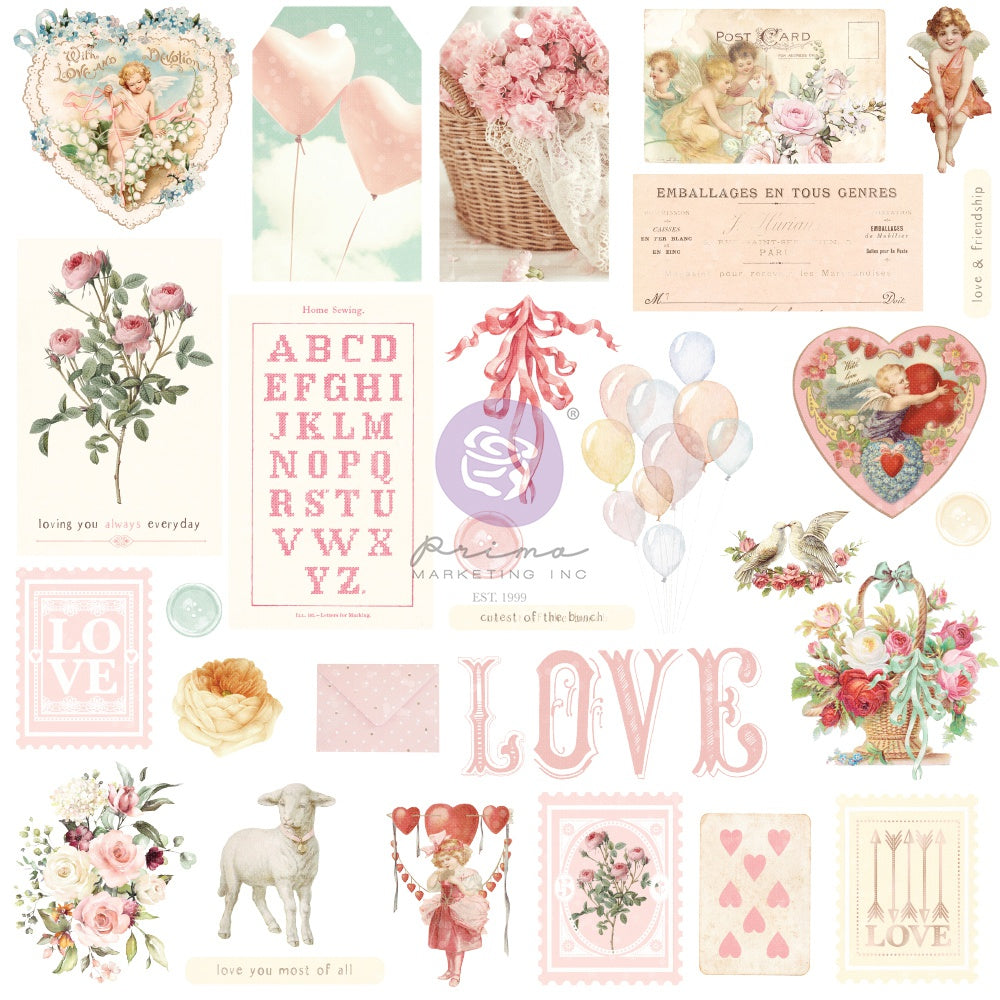 Magic Love By Frank Garcia Cardstock Ephemera 29/Pkg Shapes, Tags, Words, Foiled Accents