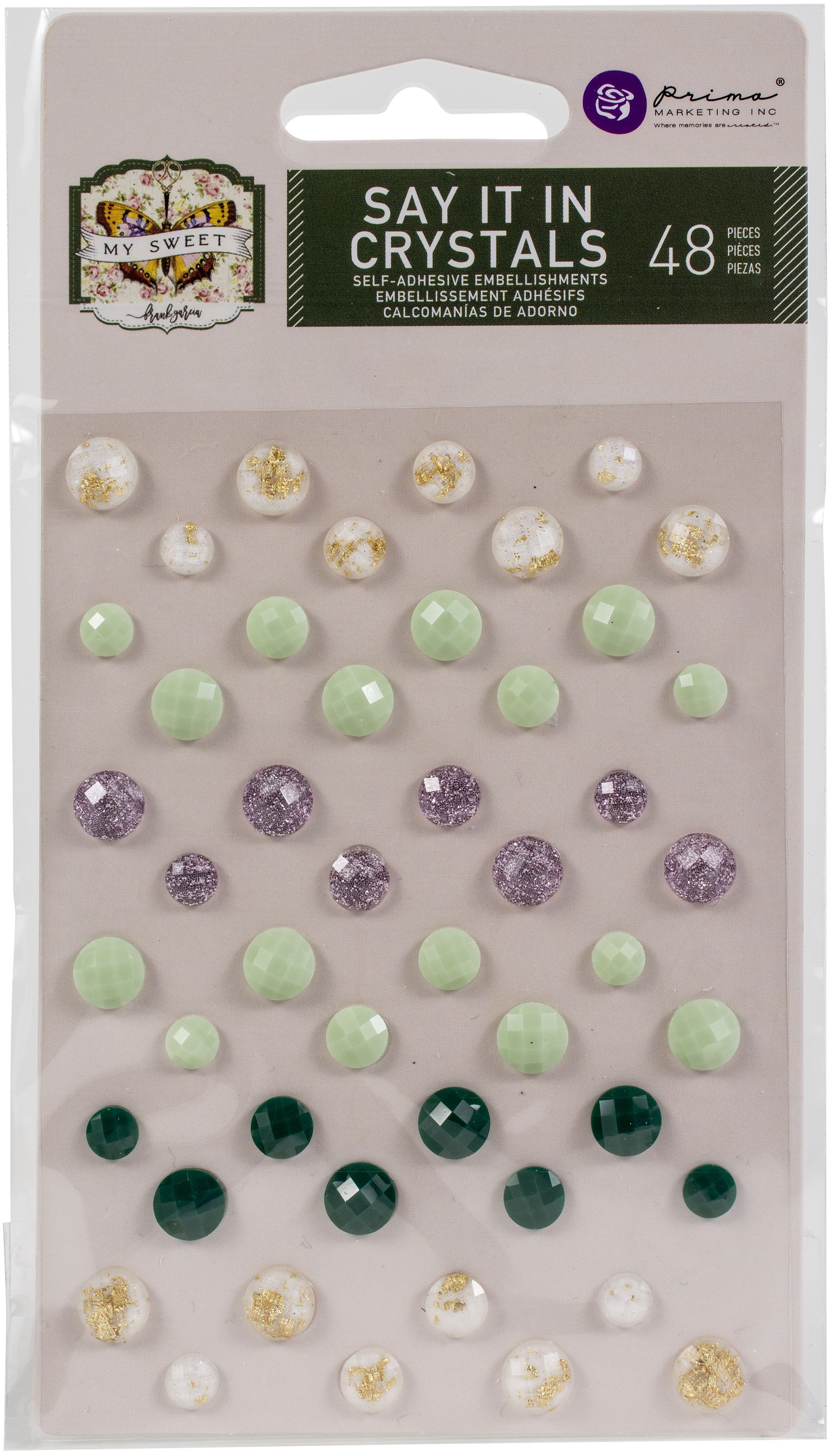 Prima Marketing My Sweet Say It In Crystals Assorted Dots 48/Pkg