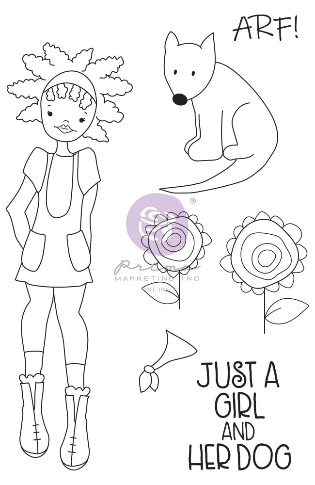 Prima Marketing Julie Nutting Mixed Media Cling Rubber Stamp Nia
