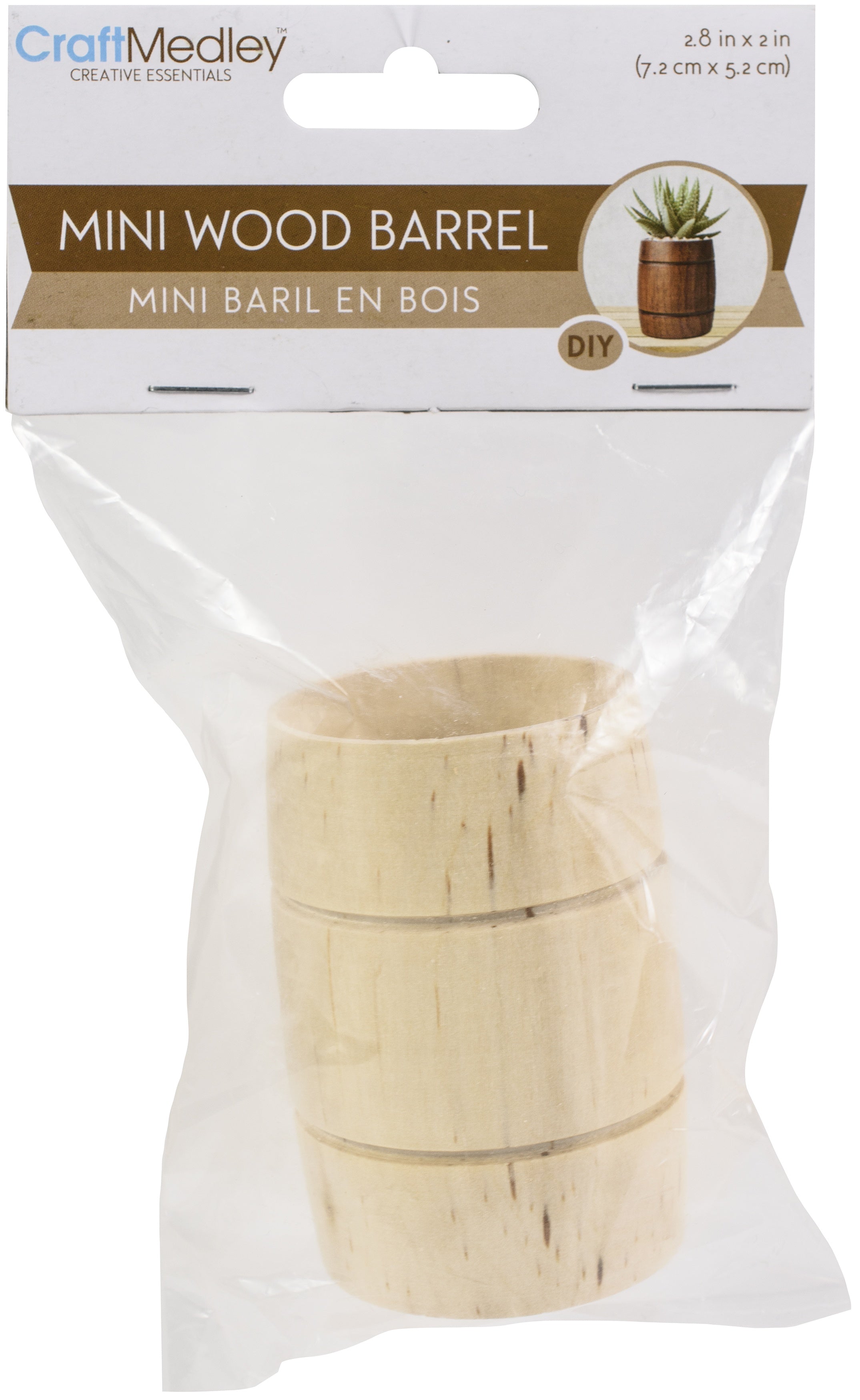 Mini Wood Barrel 72x52mm  