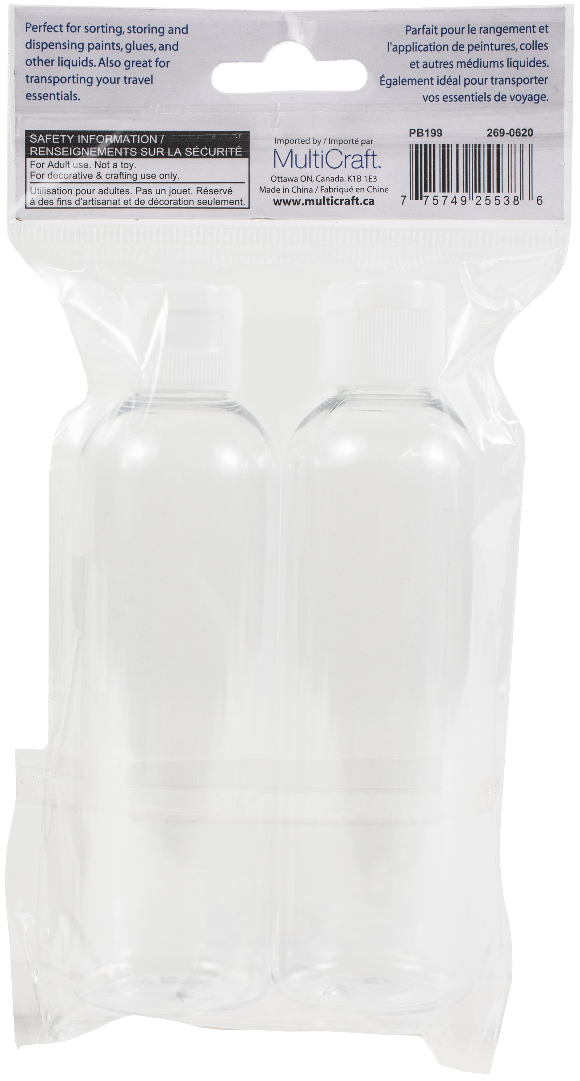 Empty Paint Bottles 4oz 2/Pkg 