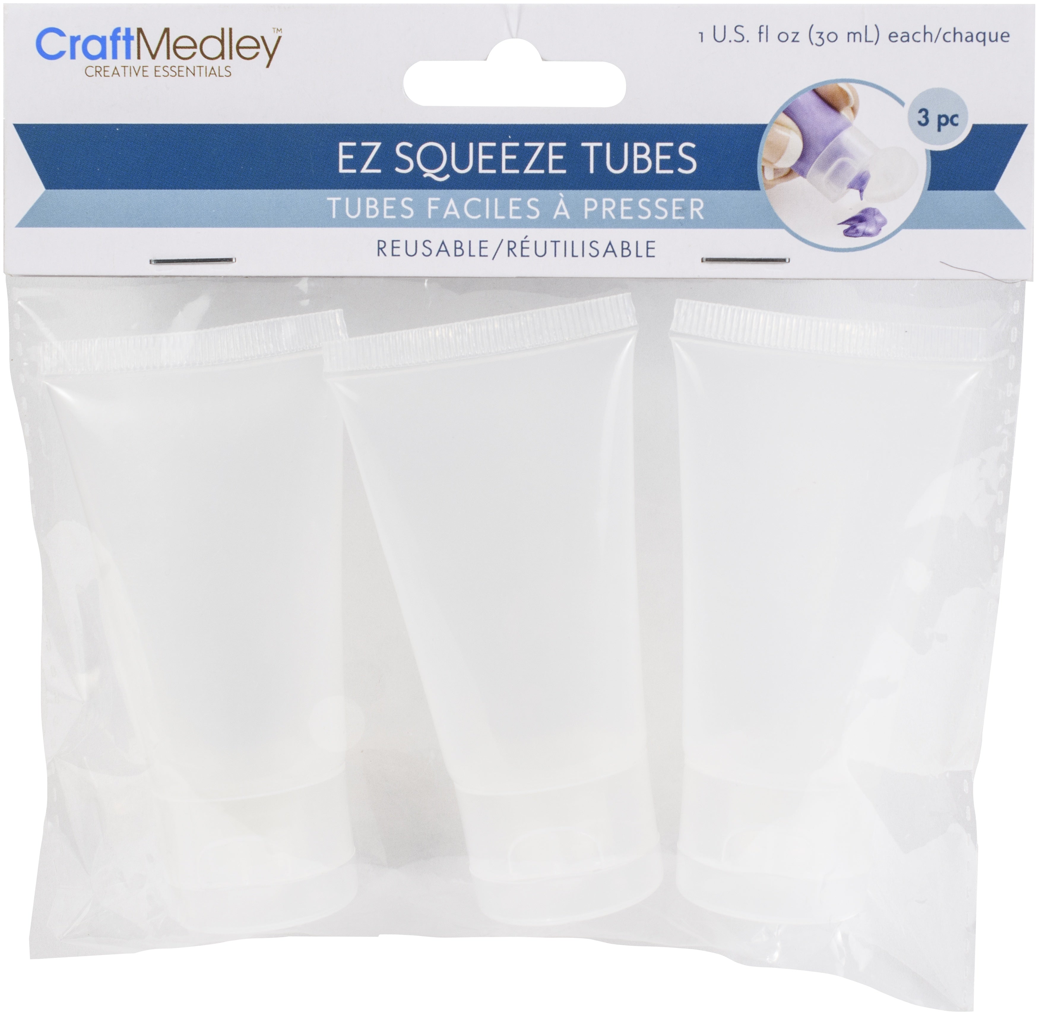 Empty EZ Squeeze Paint Tubes 30ml 3/Pkg 
