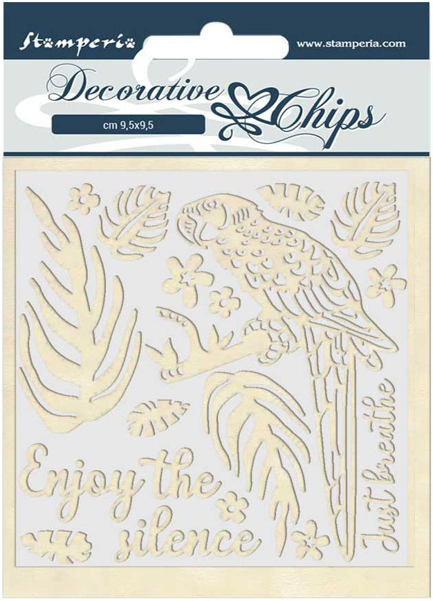 Stamperia Decorative Chips 5.5"X5.5"-Amazon Parrot
