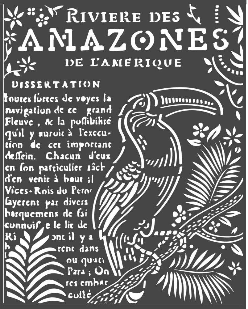 Stamperia Stencil 7.87"X9.84" Toucan, Amazonia