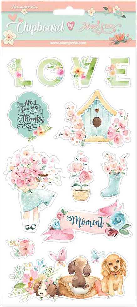 Stamperia Adhesive Chipboard 6"X12"-Circle Of Love