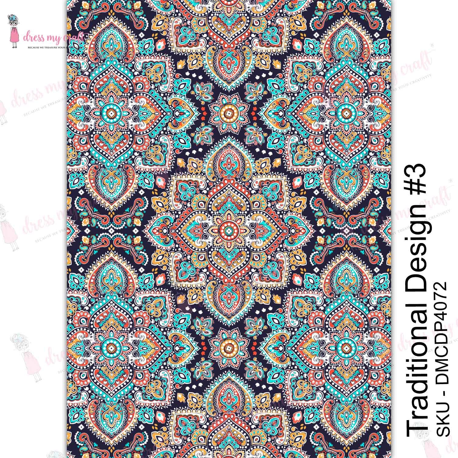 Dress My Craft Transfer Me Sheet A4 Traditional Design #3