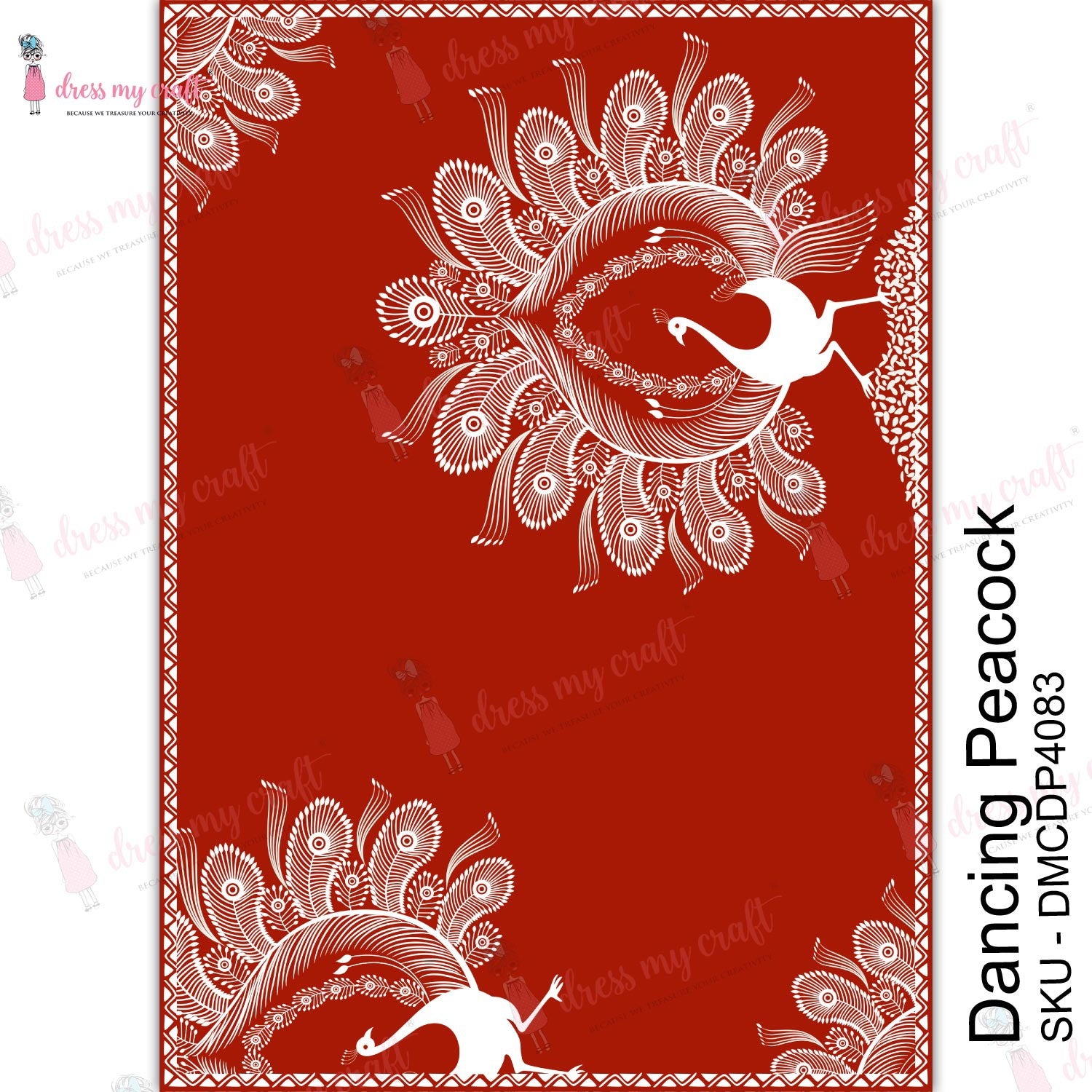 Dress My Craft Transfer Me Sheet A4 Dancing Peacock