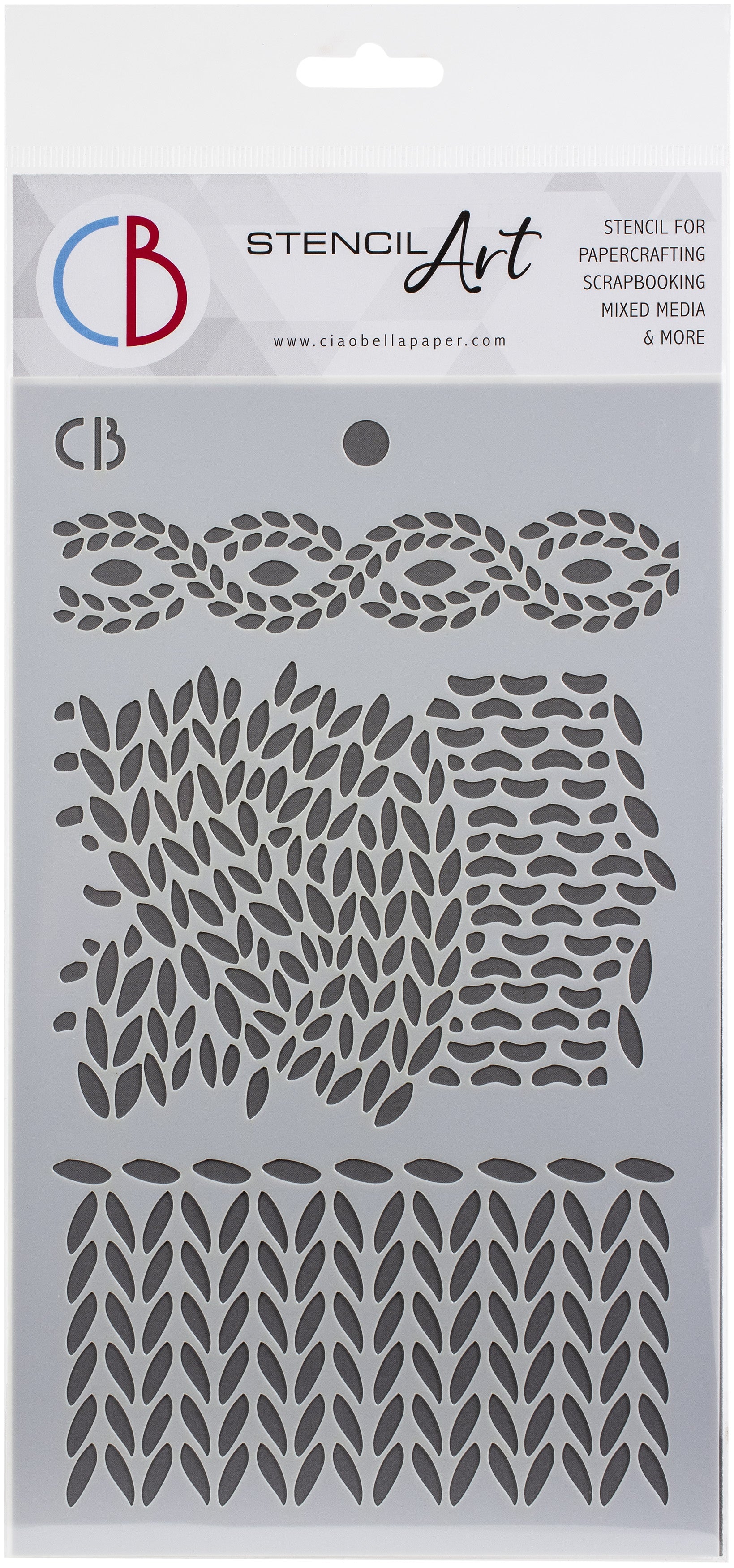 Ciao Bella Stencil Art Texture Stencil 5"X8" Knitting