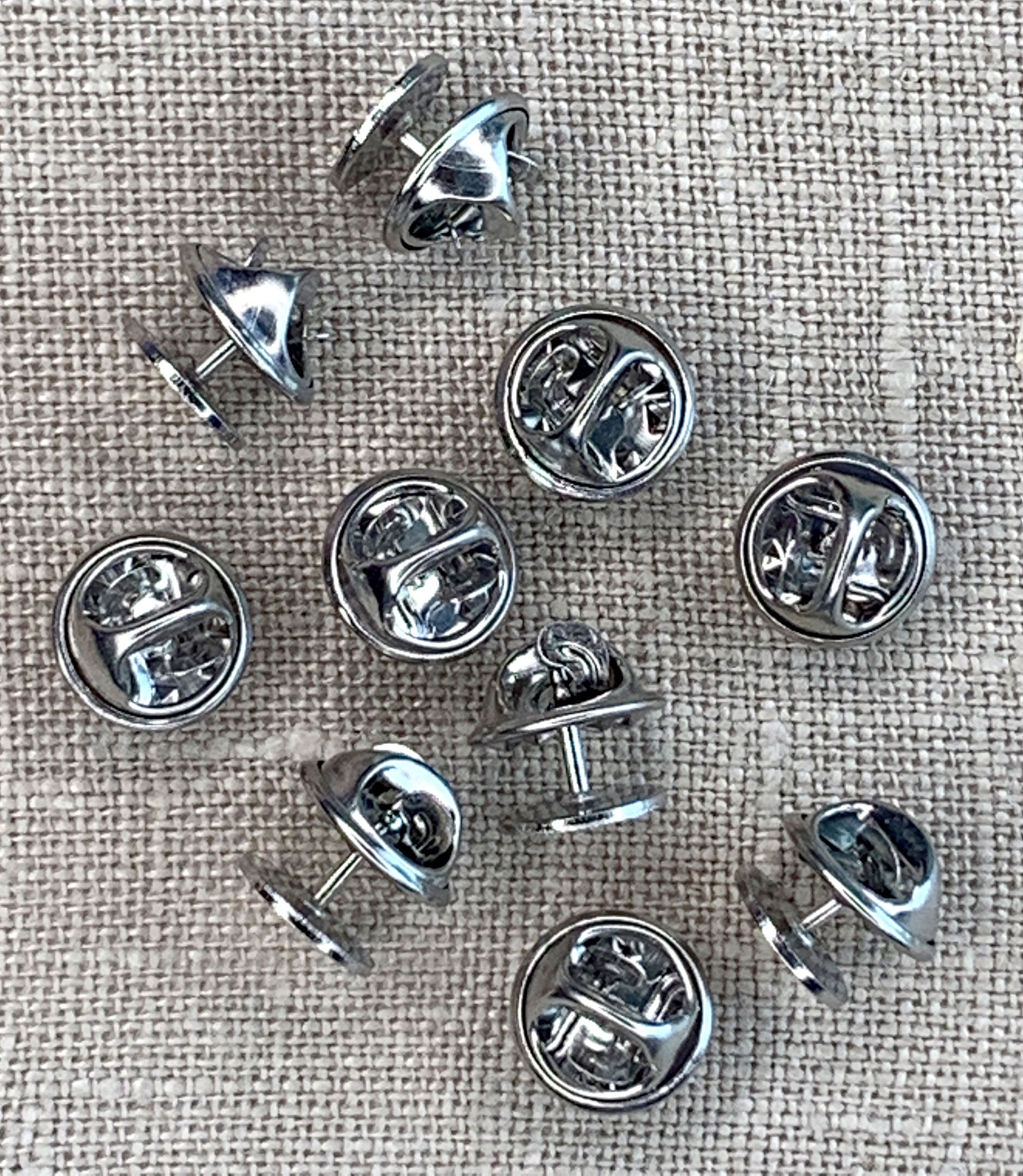 Tie Tack Pin Back 10/Pkg Silver