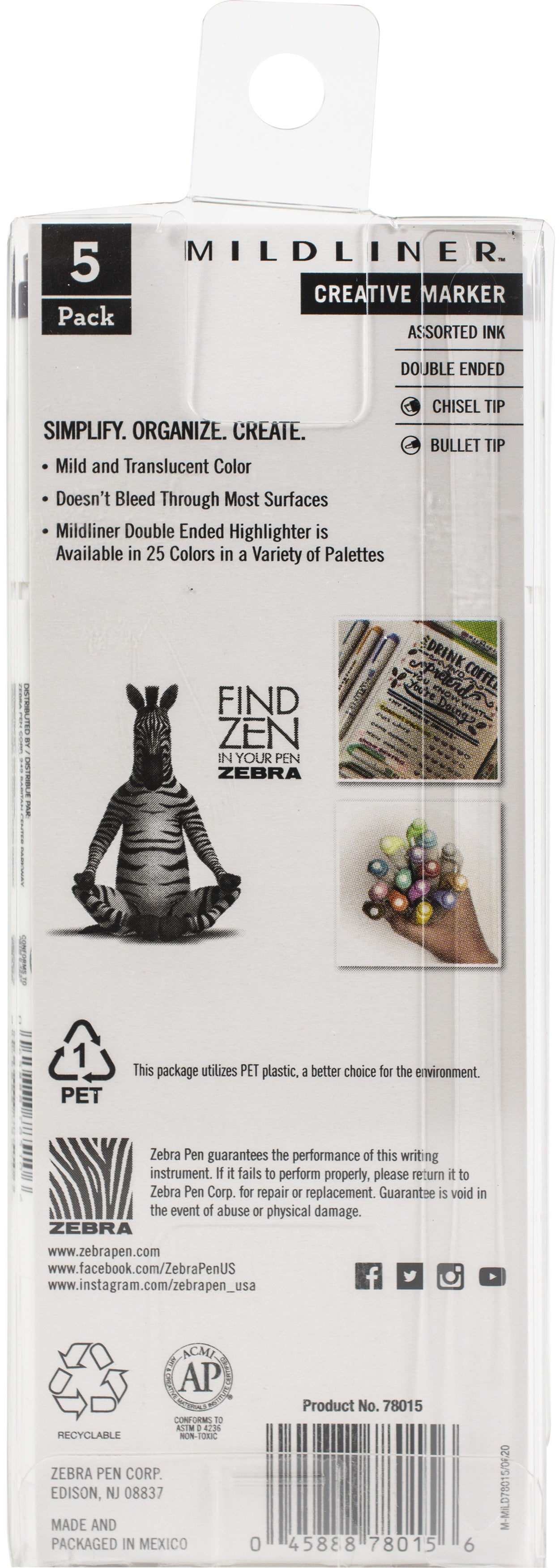 Zebra Mildliner Double Ended Highlighters 5/Pkg Grays