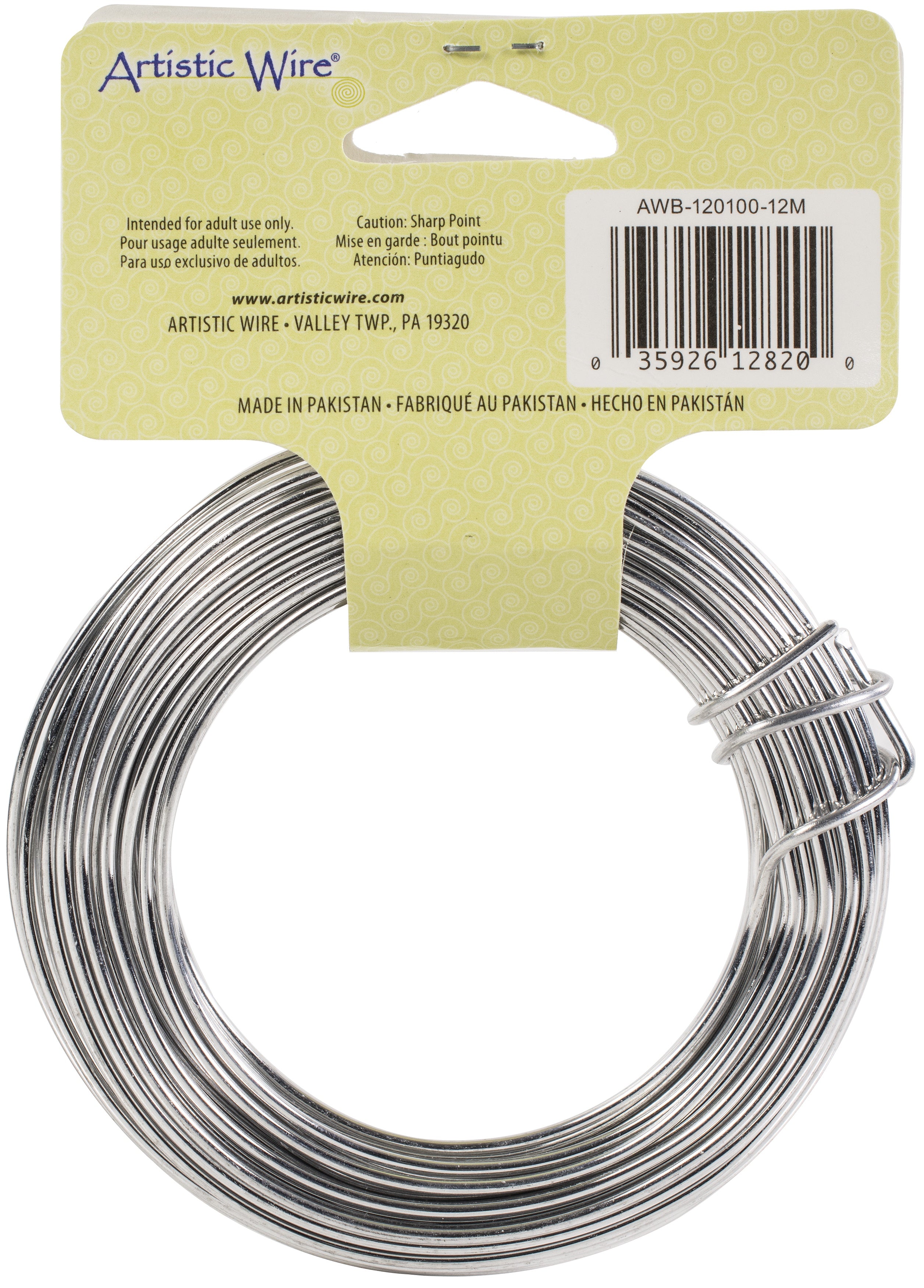 Artistic Wire Aluminum Craft Wire 12ga Silver Tone