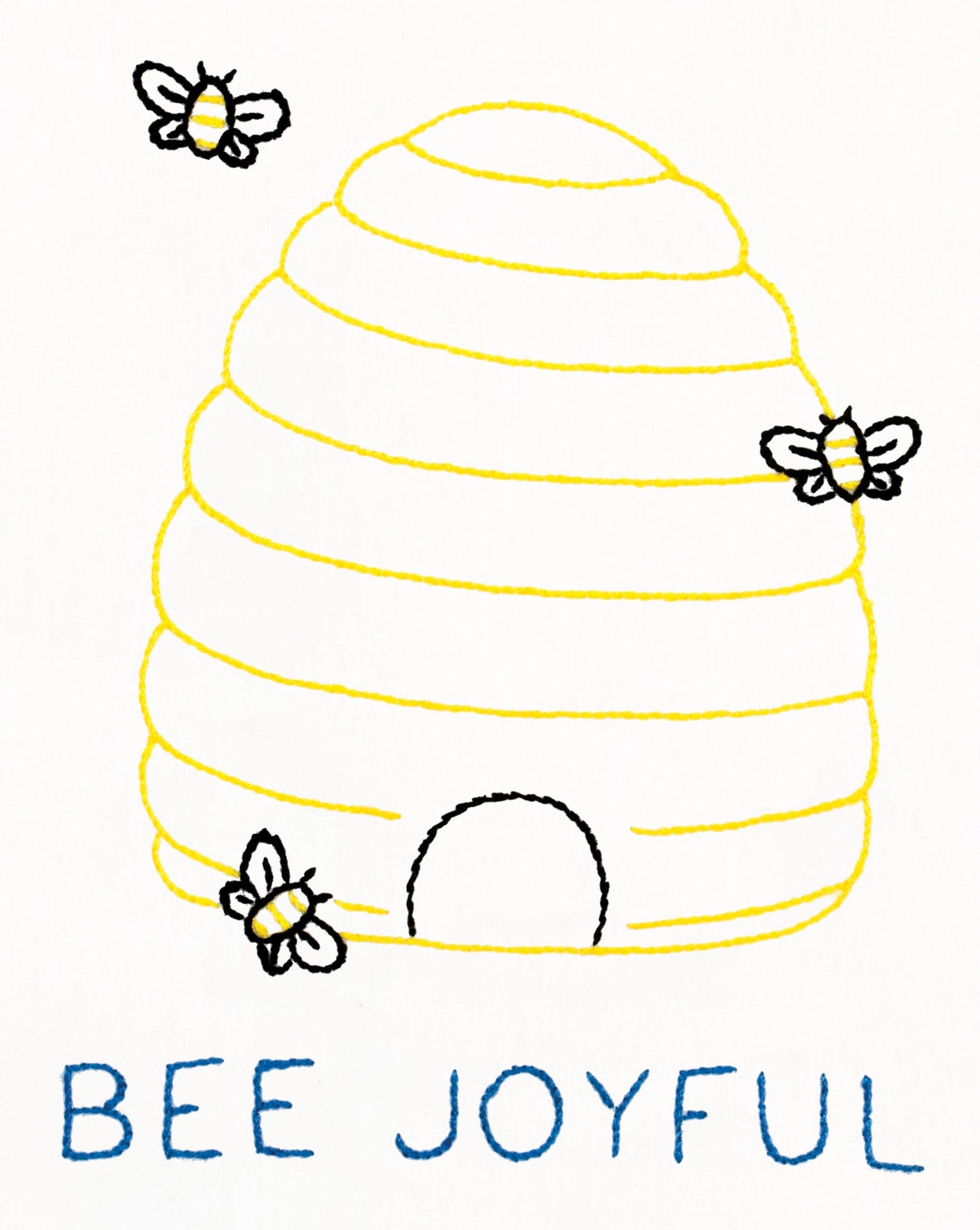 Jack Dempsey Stamped White Sampler 8"X10" Bee Joyful