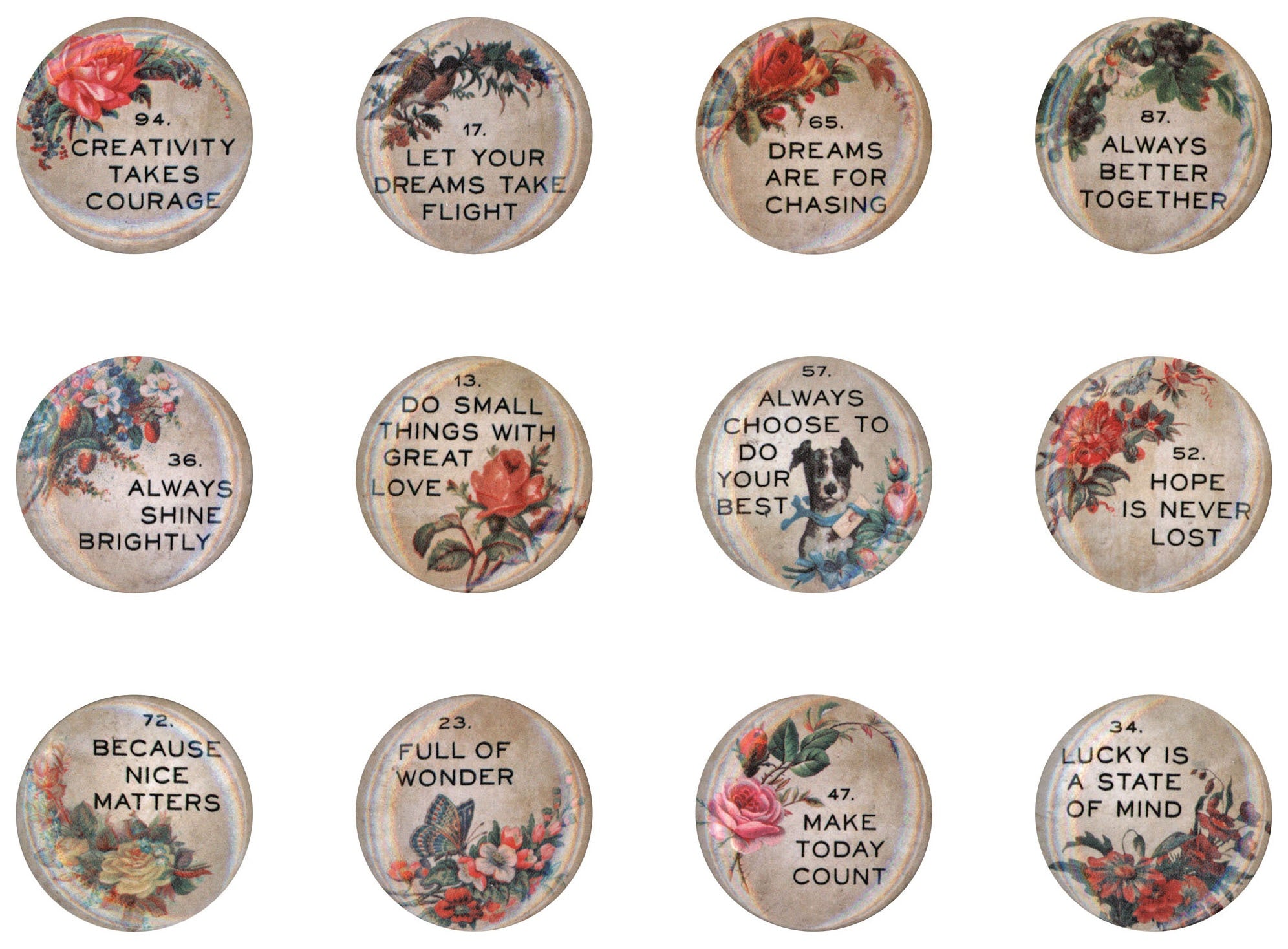 Idea-Ology Quote Flair Buttons 12/Pkg 