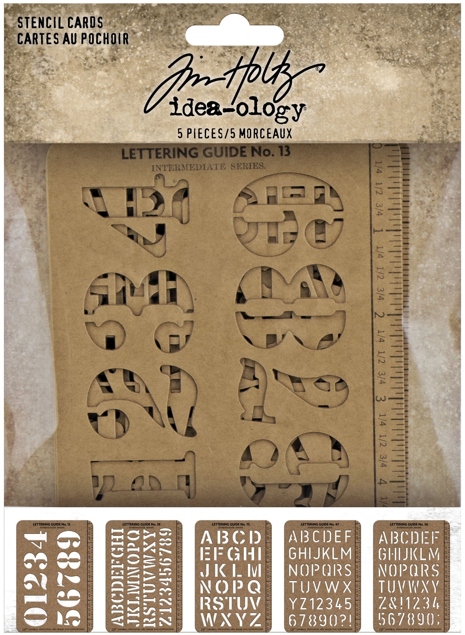 Idea-Ology Stencil Cards 5.375"X3.75" 5/Pkg  