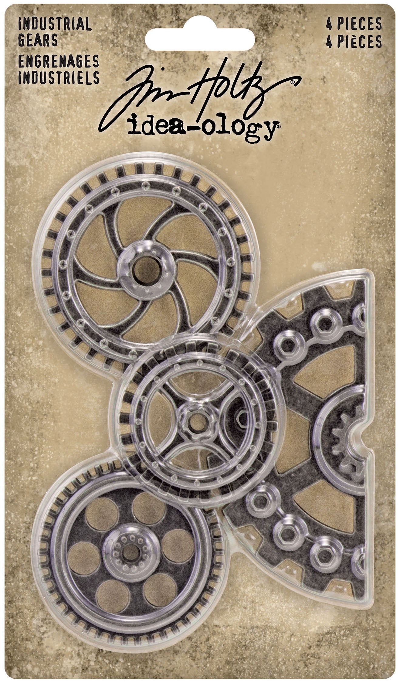 Idea-Ology Metal Industrial Gears 1.5" To 3" 4/Pkg Antique Nickel