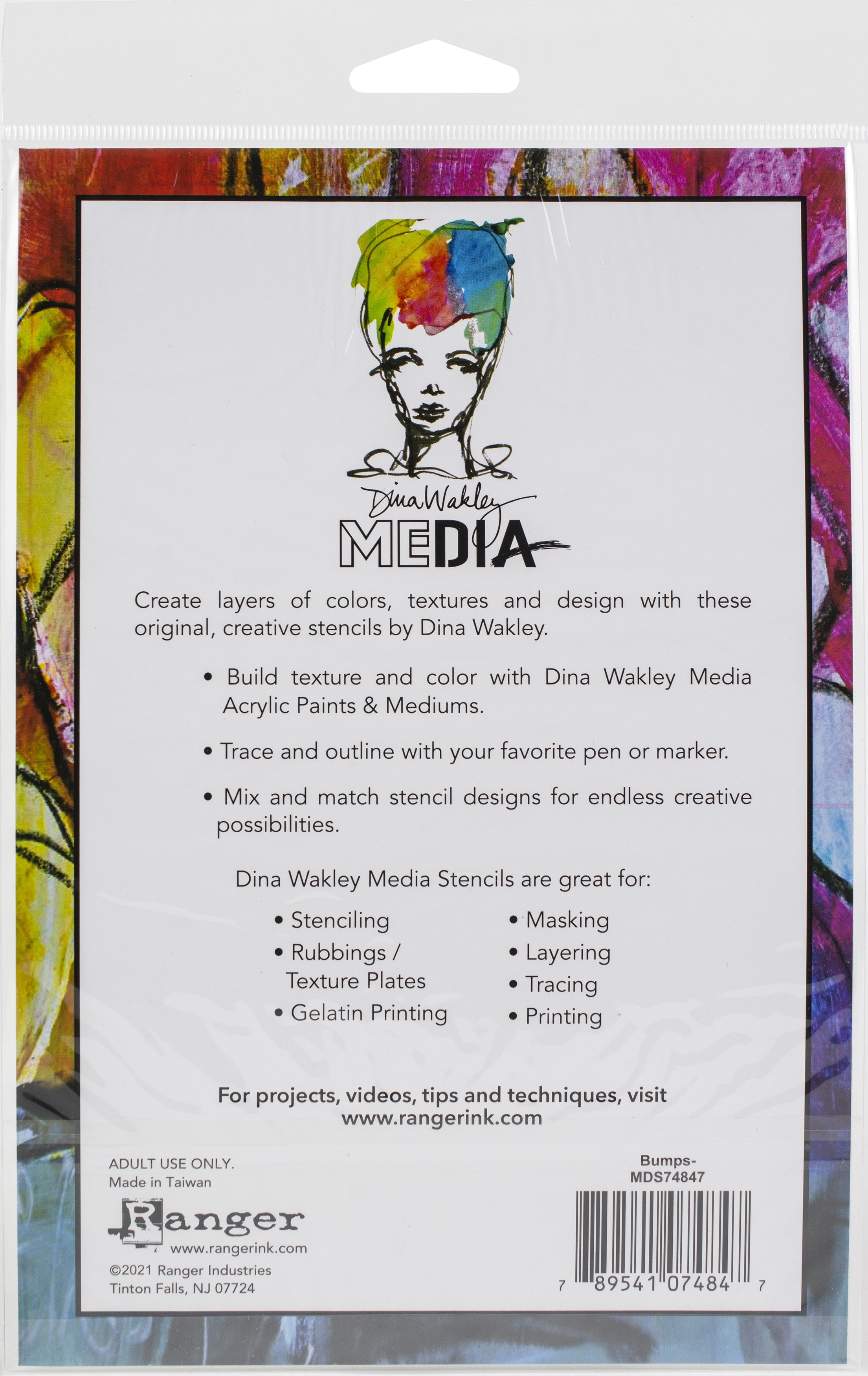 Dina Wakley Media Stencils 9"X6" Bumps