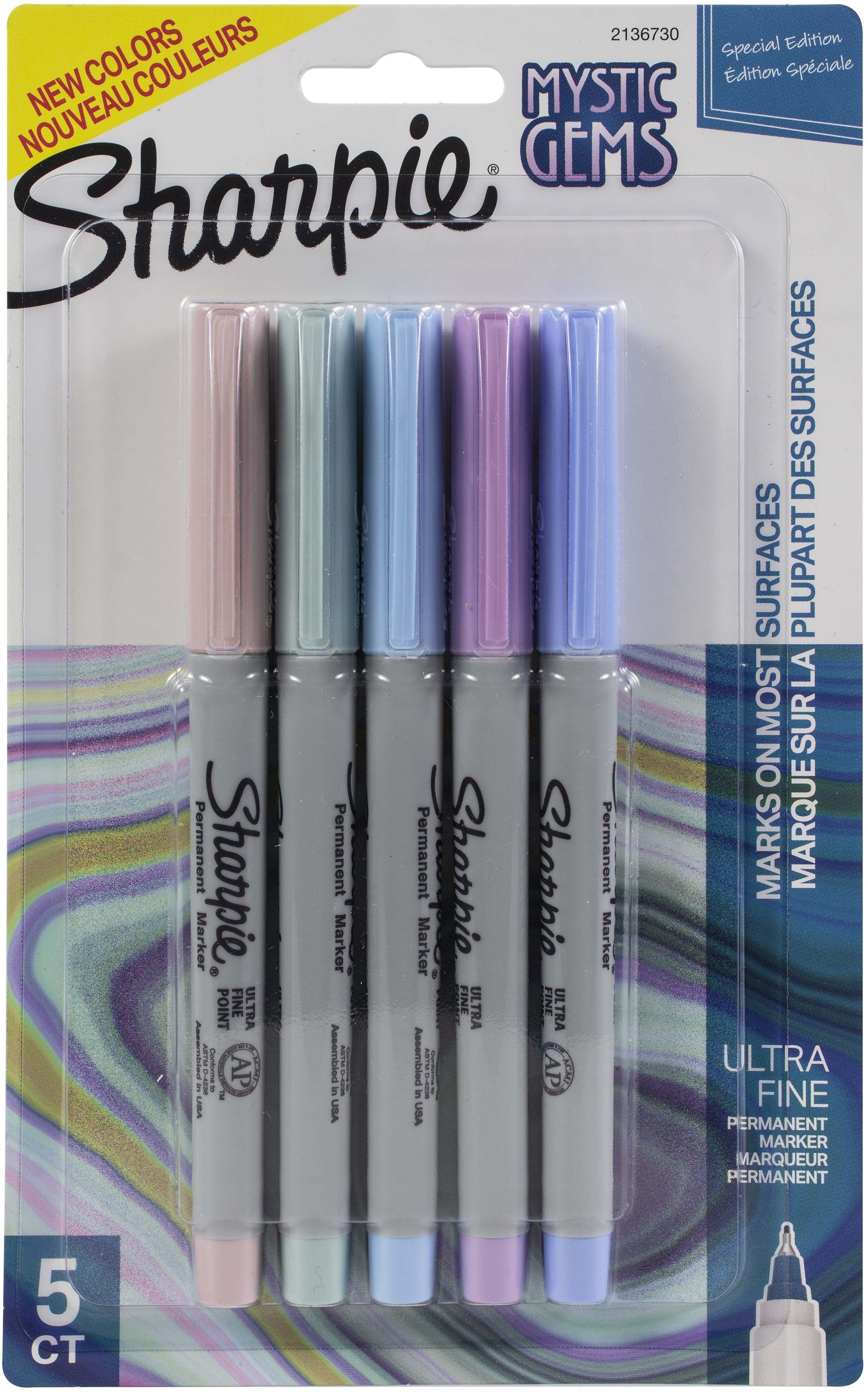 Sharpie Mystic Gems Ultra-Fine Point Permenant Marker 5/Pkg 