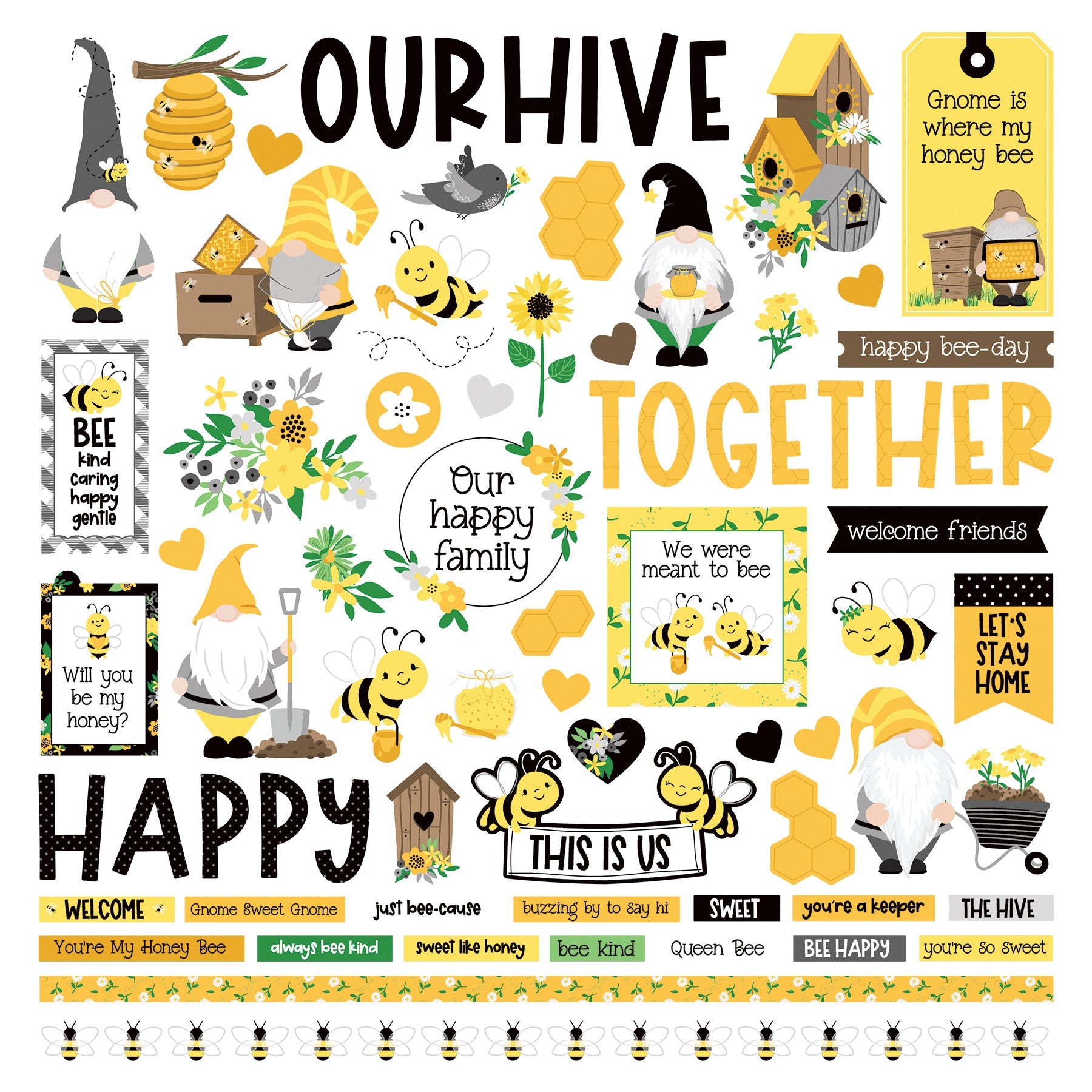 Sweet As Honey Stickers 12"X12" Elements