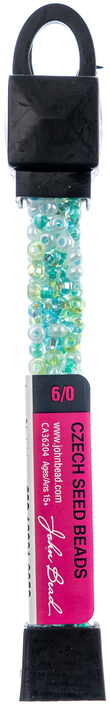 John Bead Czech Seed Beads 24g 6/0 Angel Blue Mix