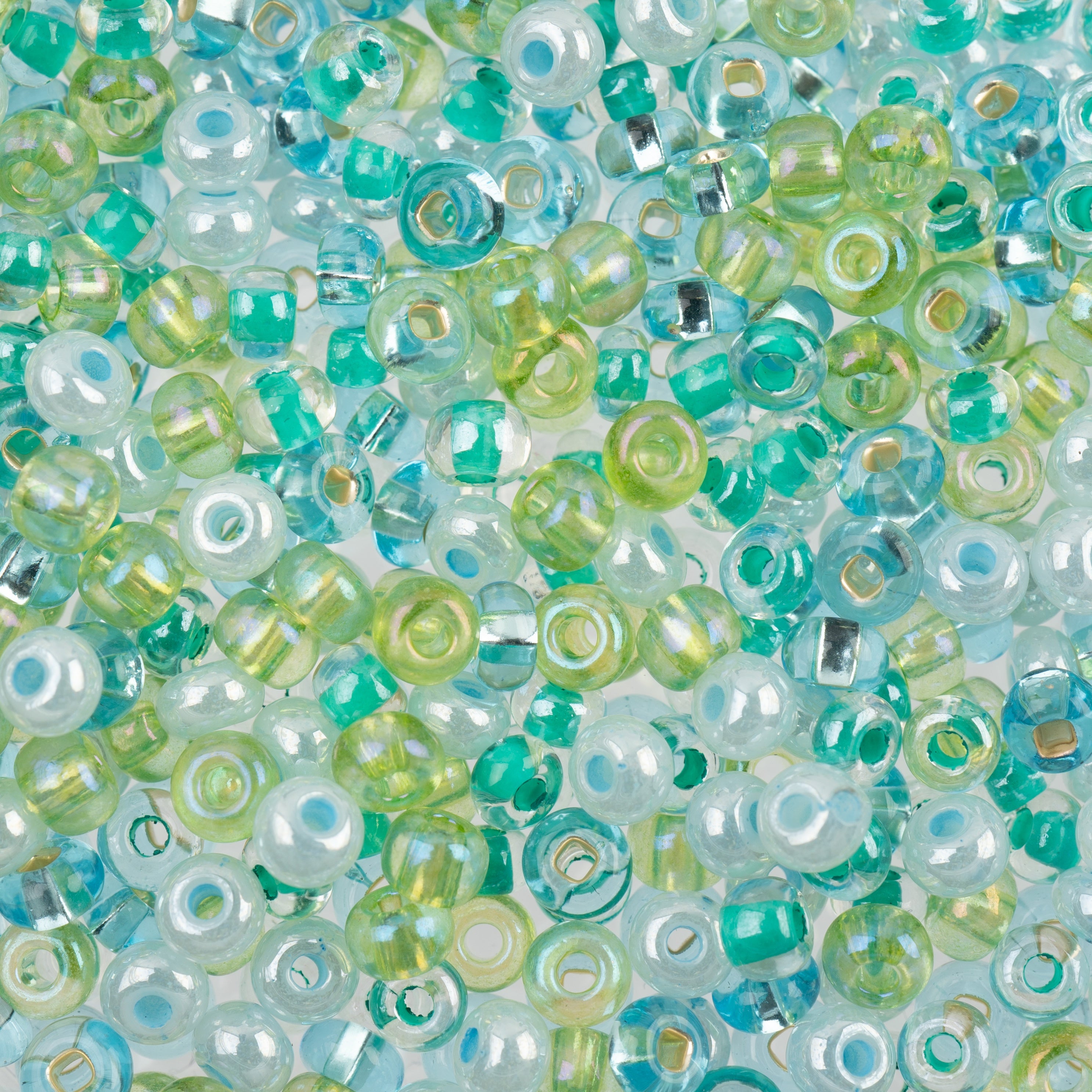 John Bead Czech Seed Beads 24g 6/0 Angel Blue Mix