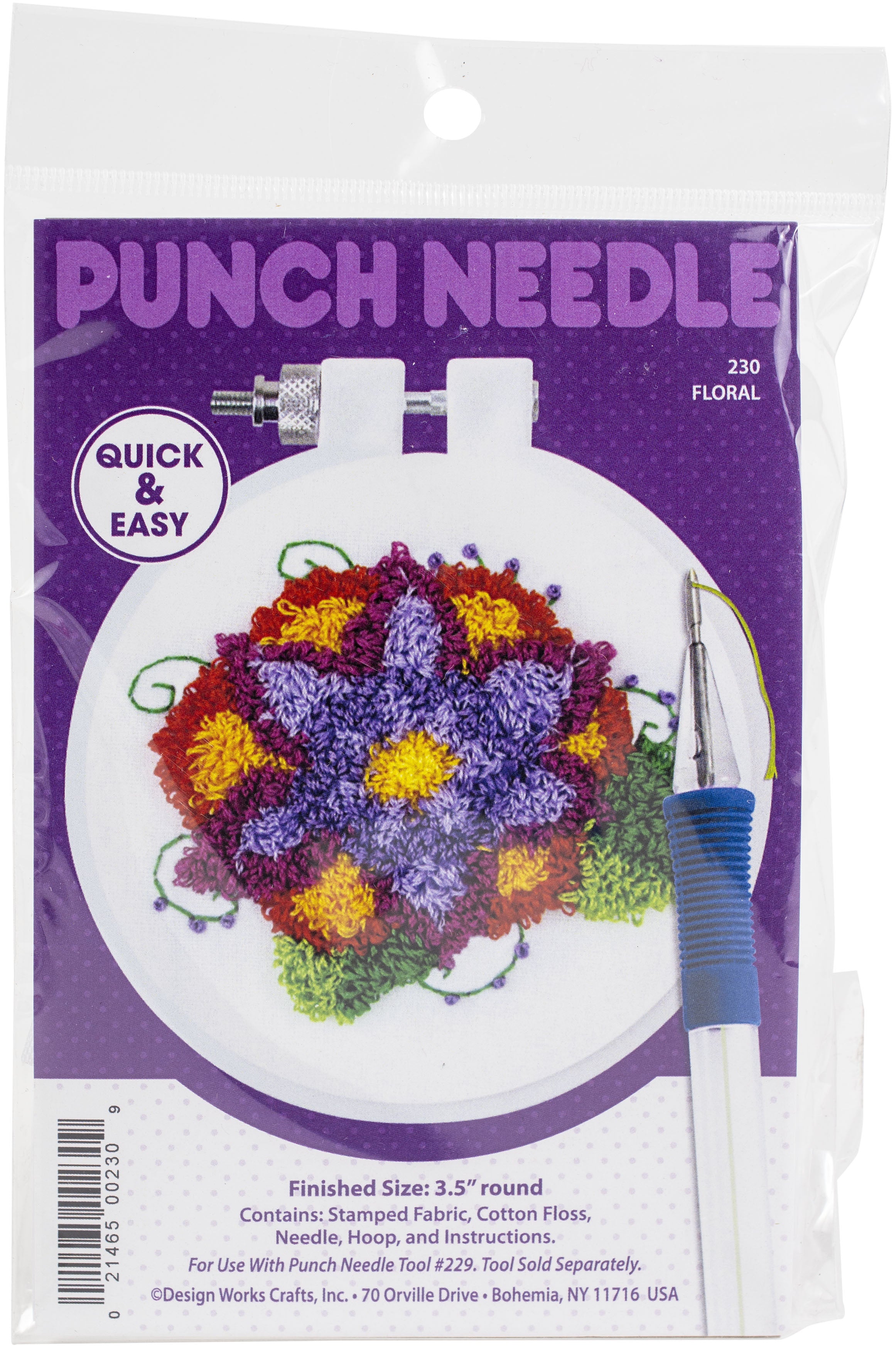 Design Works Punch Needle Kit 3.5" Round Flower
