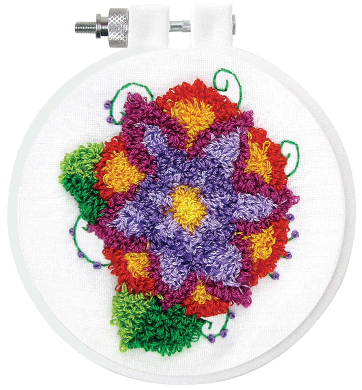 Design Works Punch Needle Kit 3.5" Round Flower
