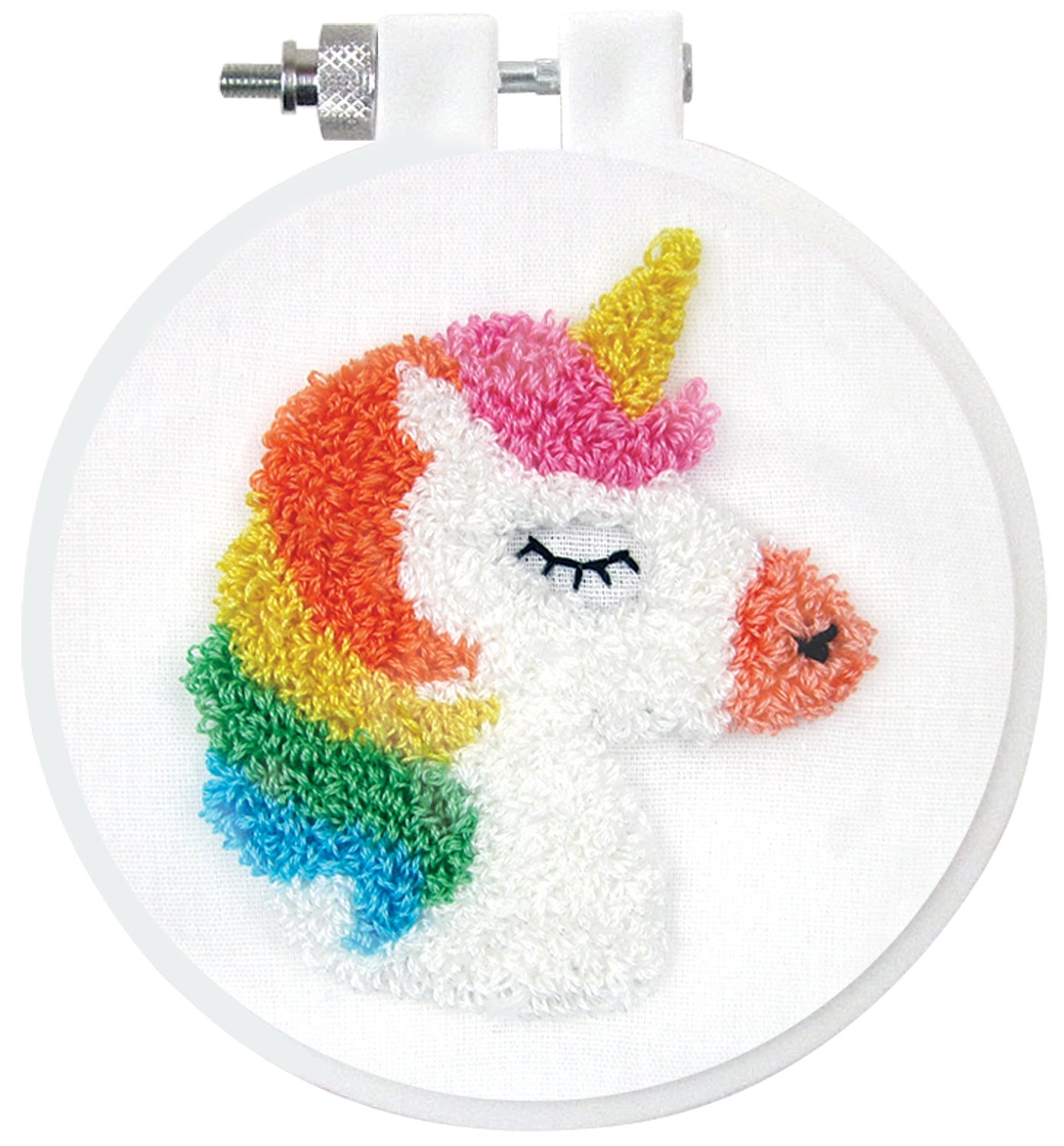 Design Works Punch Needle Kit 3.5" Round Unicorn