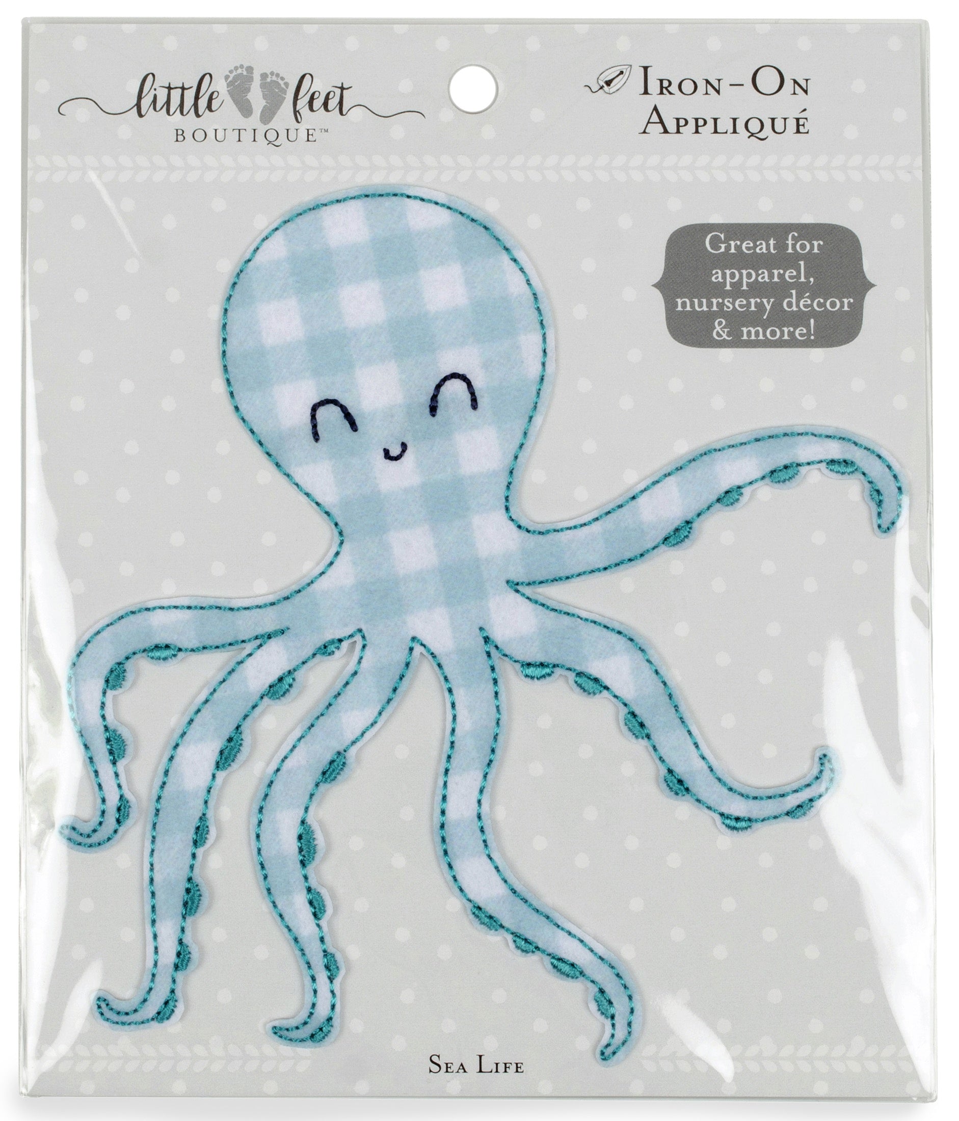 Fabric Editions Little Feet Boutique Iron-On Applique Sea Life - Octopus