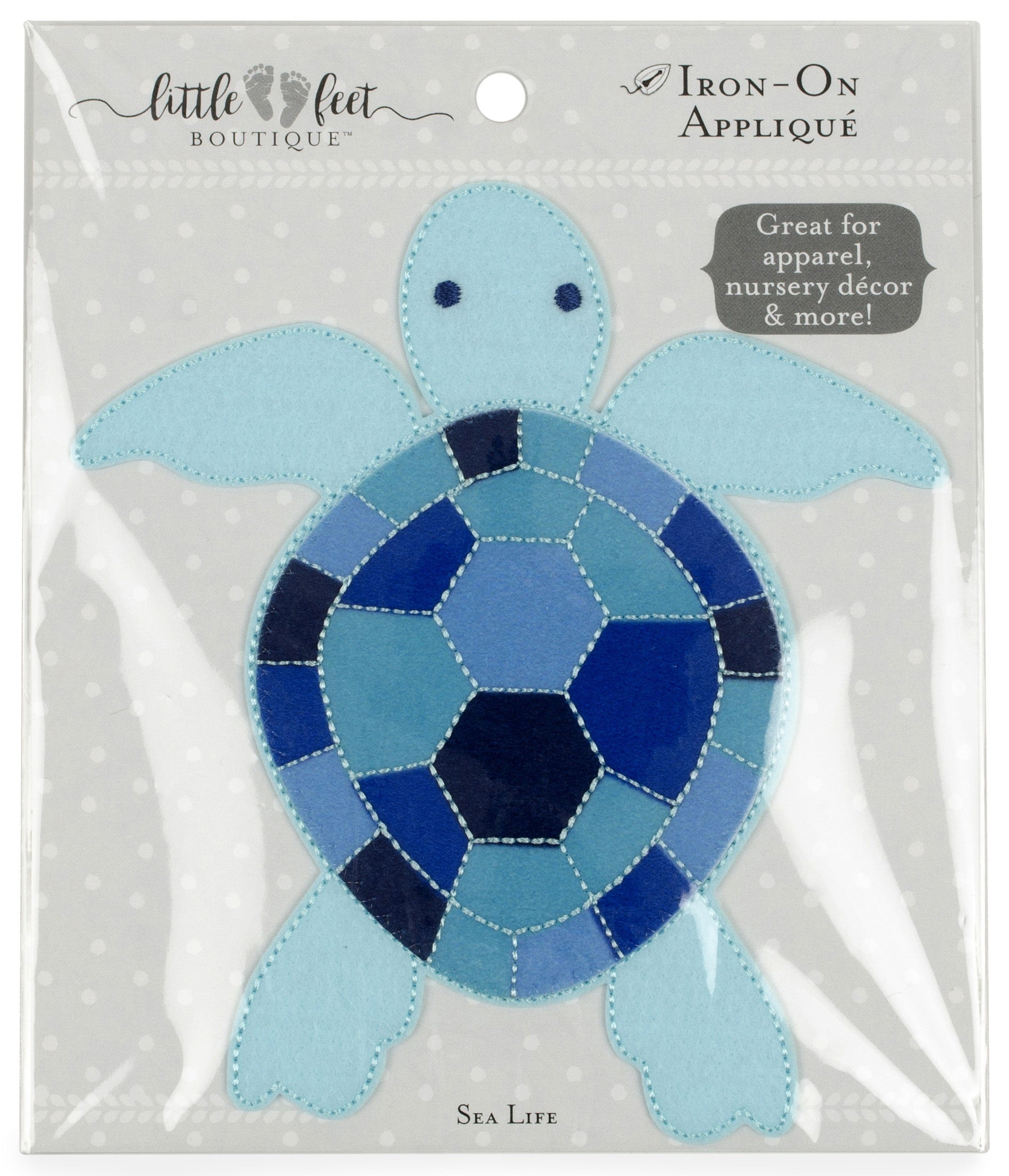 Fabric Editions Little Feet Boutique Iron-On Applique Sea Life - Turtle