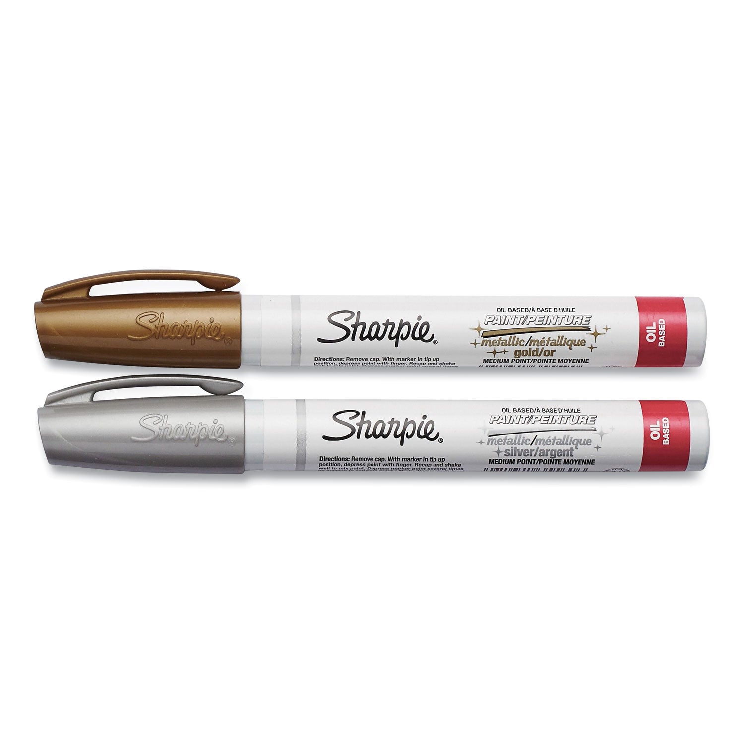 Sharpie Medium Point Oil-Based Paint Markers 2/Pkg Gold, Silver