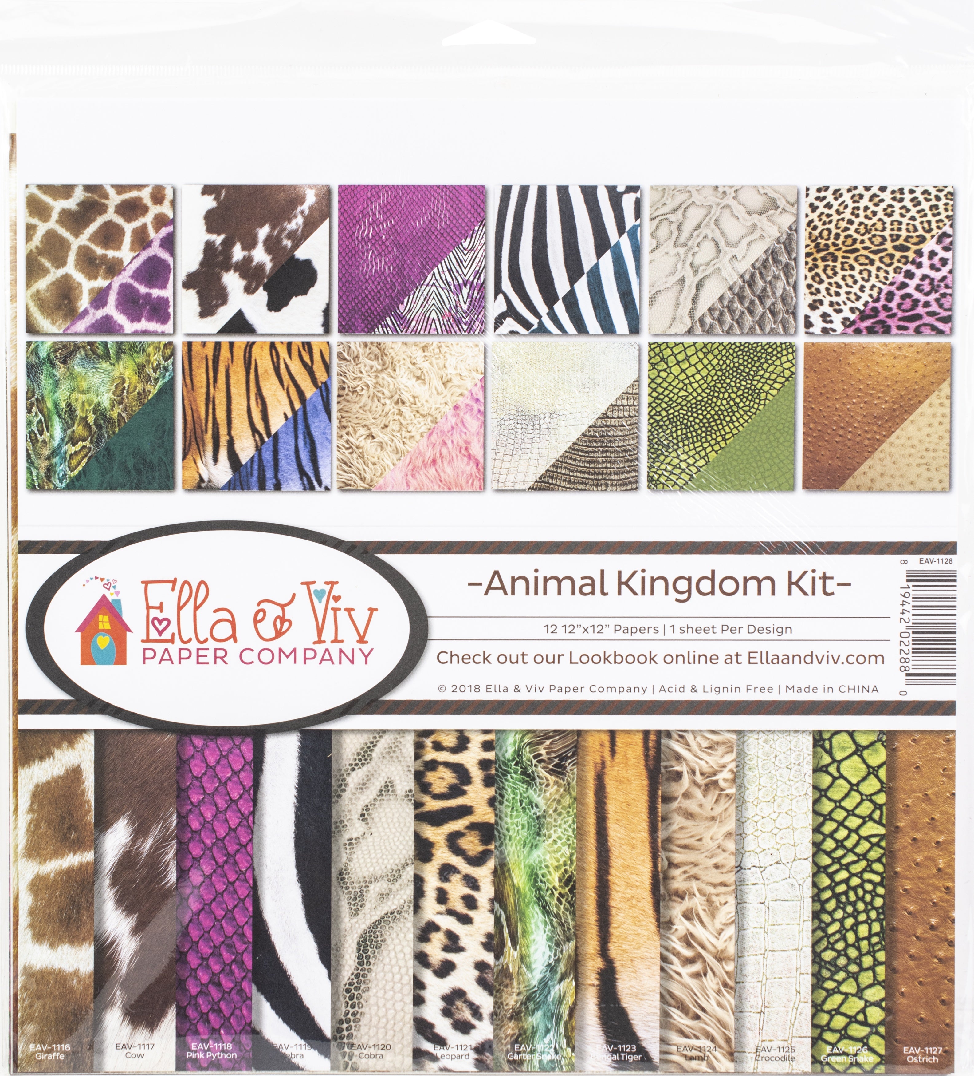 Ella & Viv Collection Kit 12"X12" Animal Kingdom