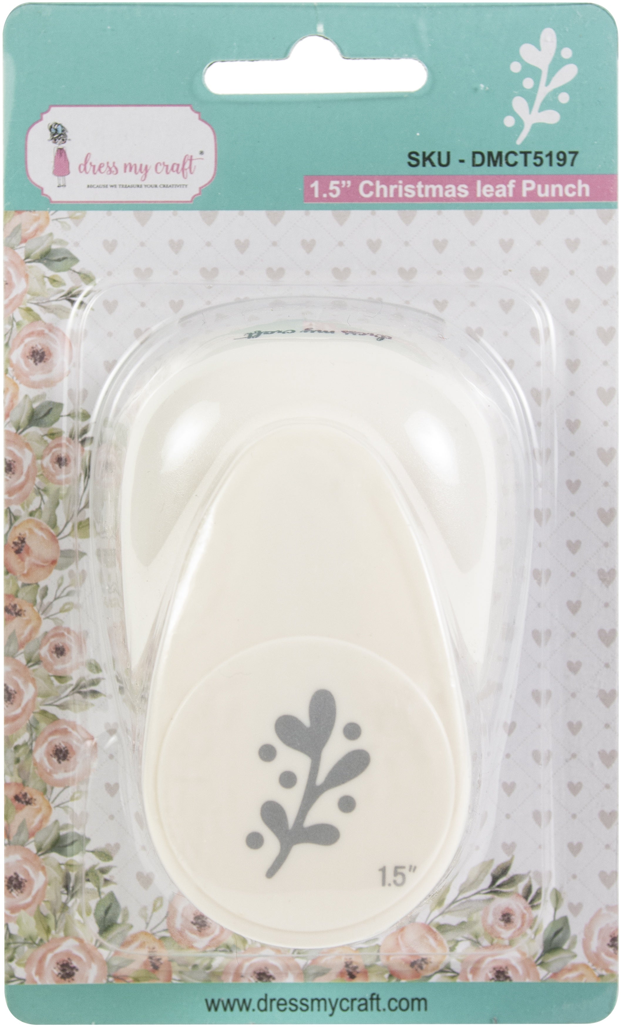 Dress My Craft Paper Punch 1.5" Christmas Leaf