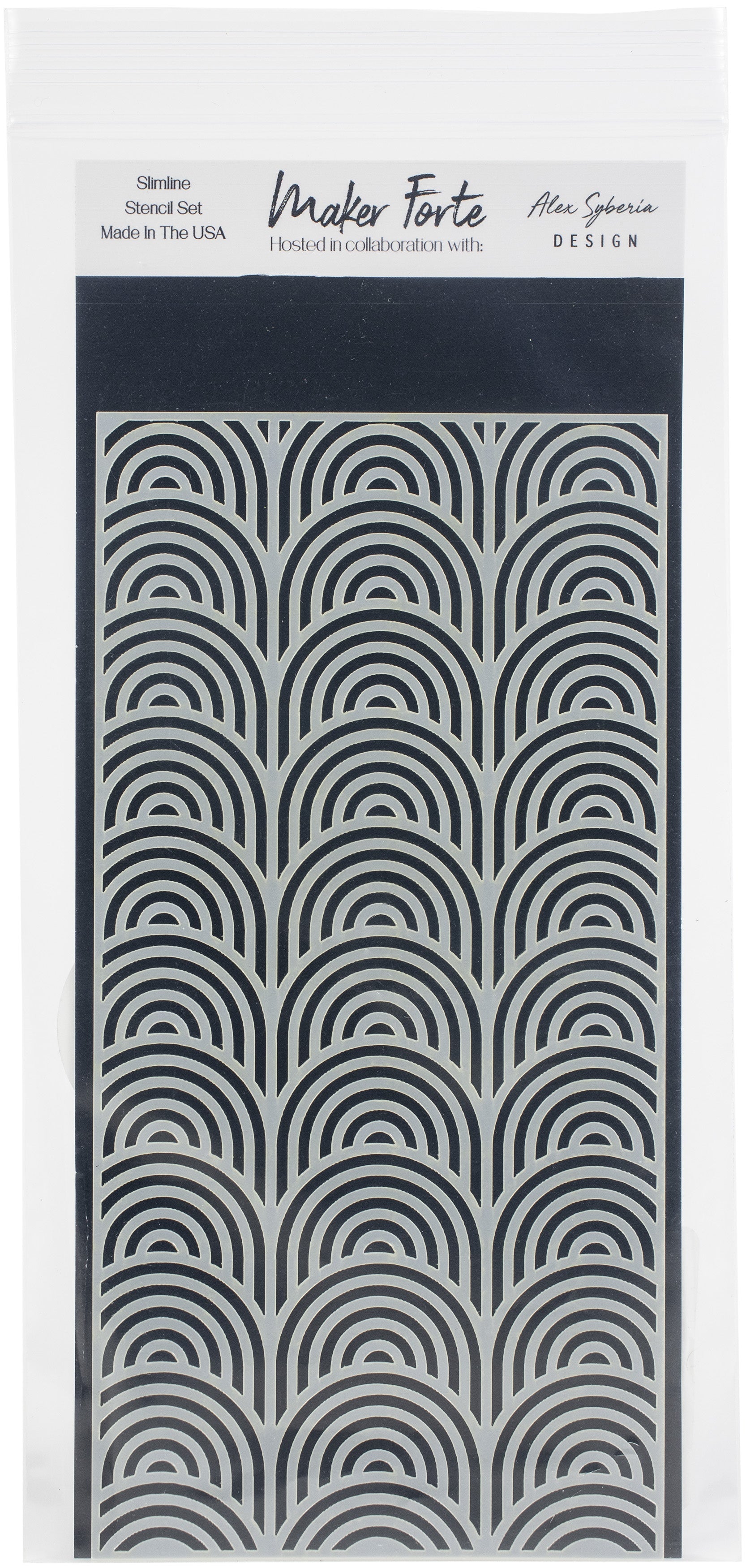 Maker Forte Stencils By Alex Syberia Design 4"X8" Art Deco Arches Slimline