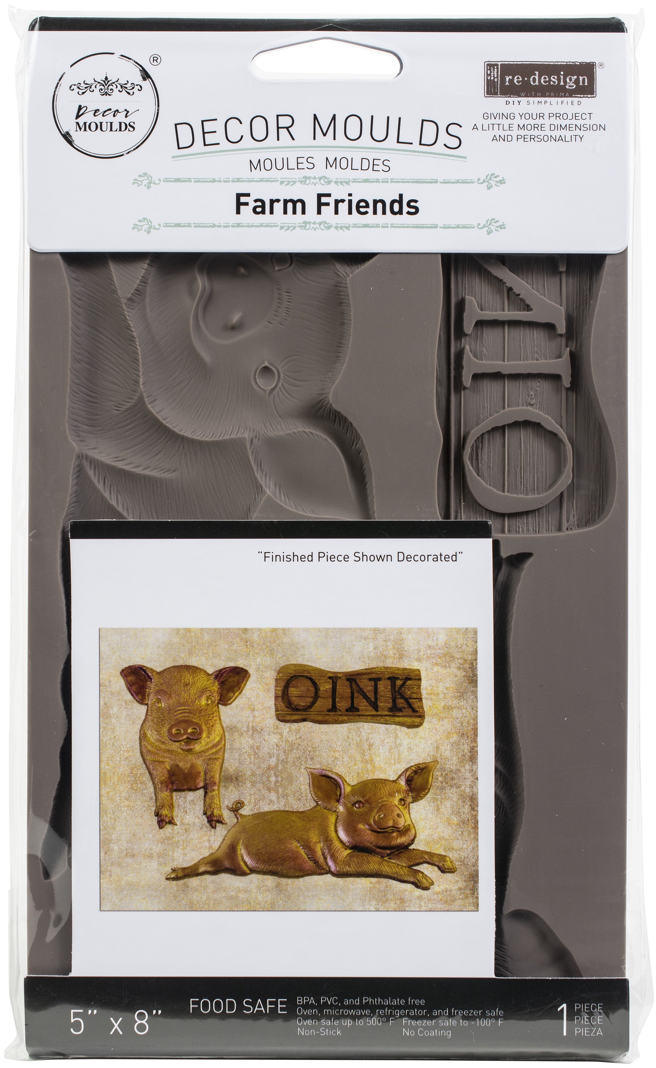 Prima Marketing Re-Design Mould 5"X8"X8mm Farm Friends