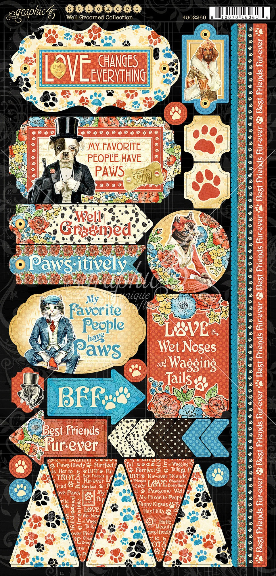 Well Groomed Cardstock Stickers 12"X12"  