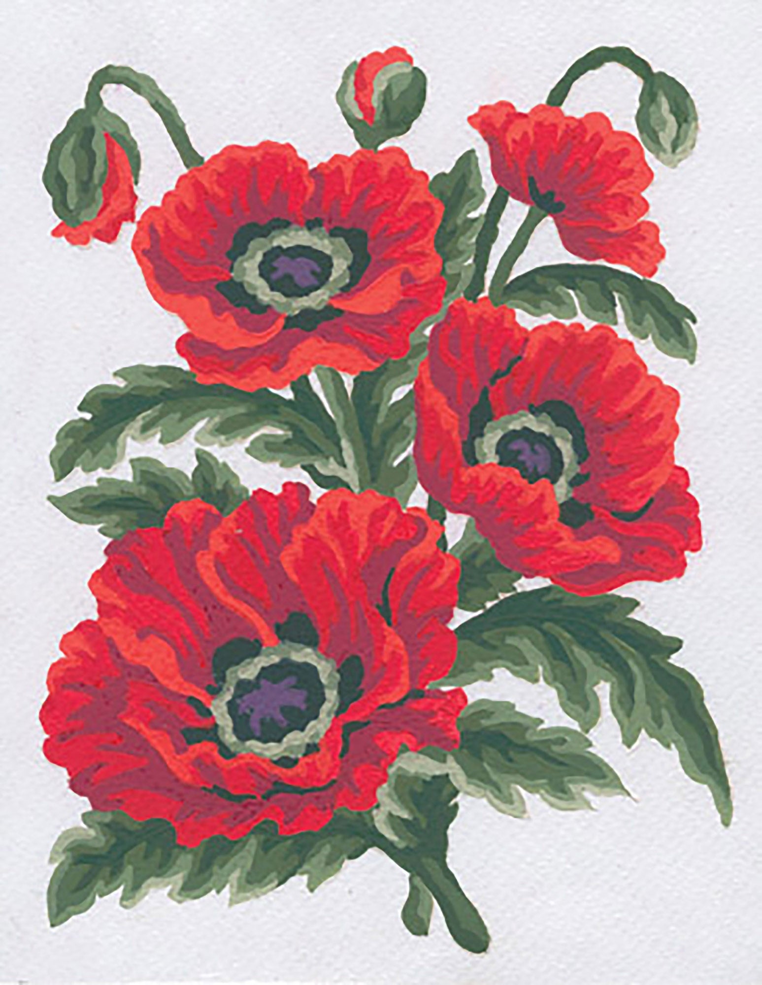 Collection D'Art Stamped Needlepoint Kit 8"X10" Poppies