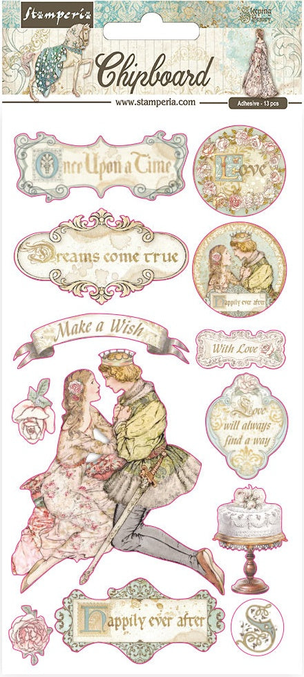 Stamperia Adhesive Chipboard 6"X12"-Sleeping Beauty