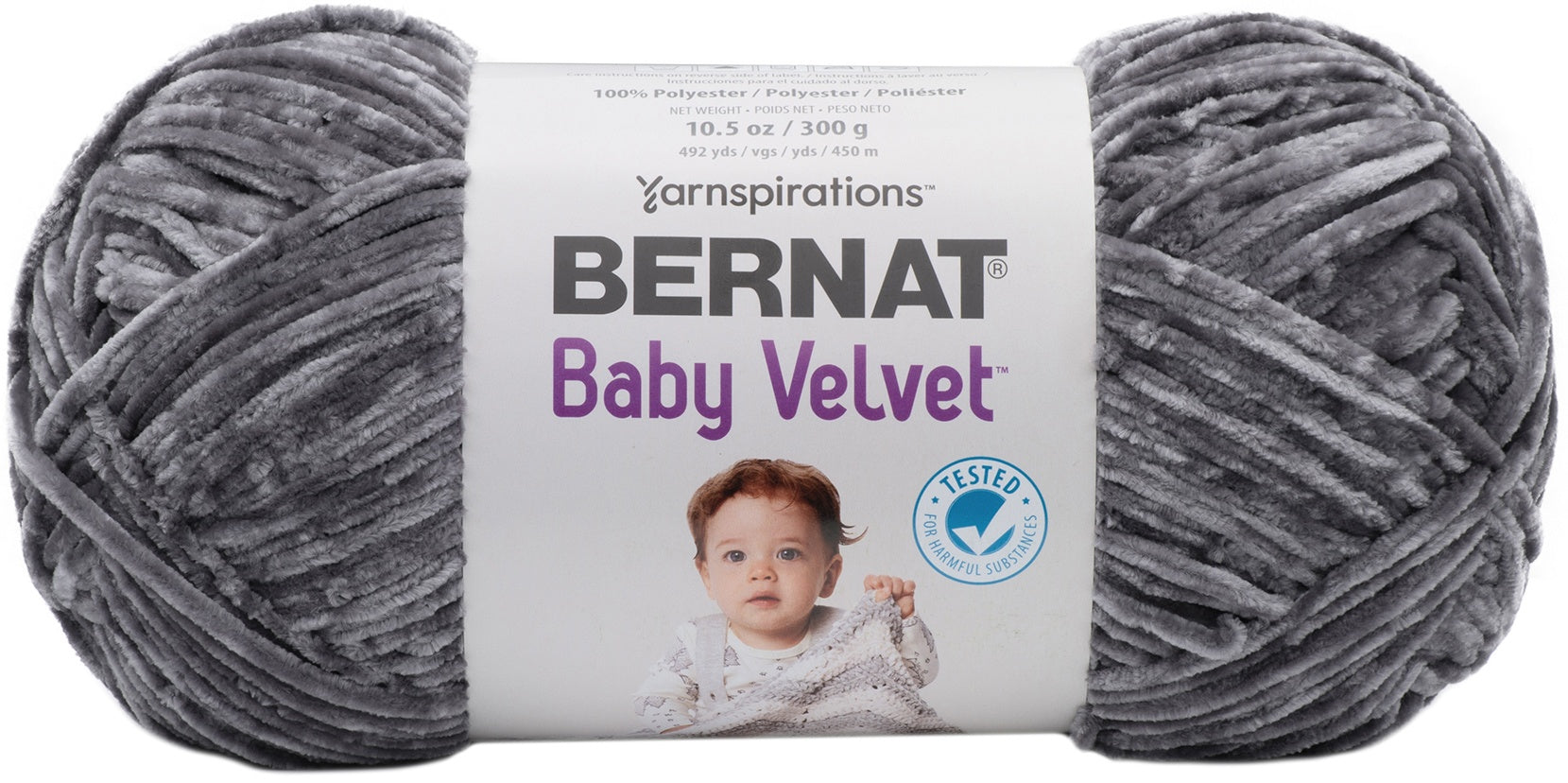 Bernat Baby Velvet Big Ball Yarn-Vapor Gray