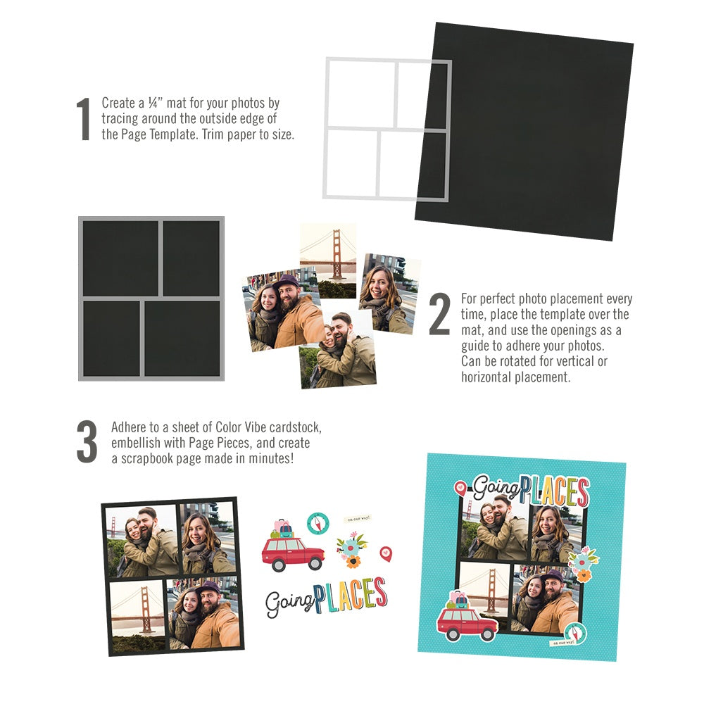 Simple Stories Simple Pages Page Template (1) 2-4"X4" & 2-3"X4"