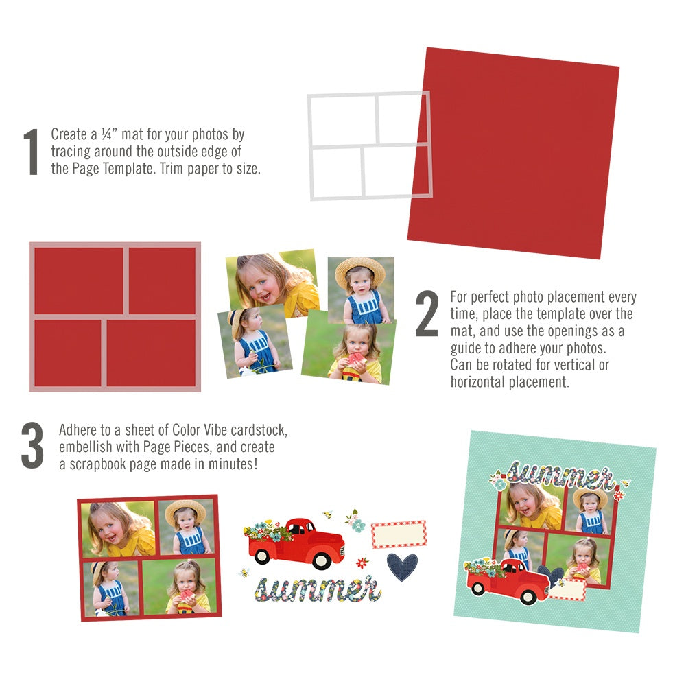 Simple Stories Simple Pages Page Template (1) 2-3"X4" & 2-3"X3"