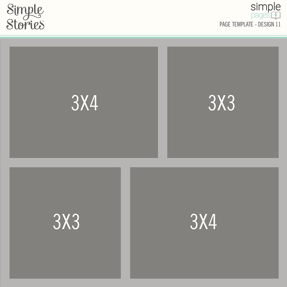 Simple Stories Simple Pages Page Template (1) 2-3"X4" & 2-3"X3"