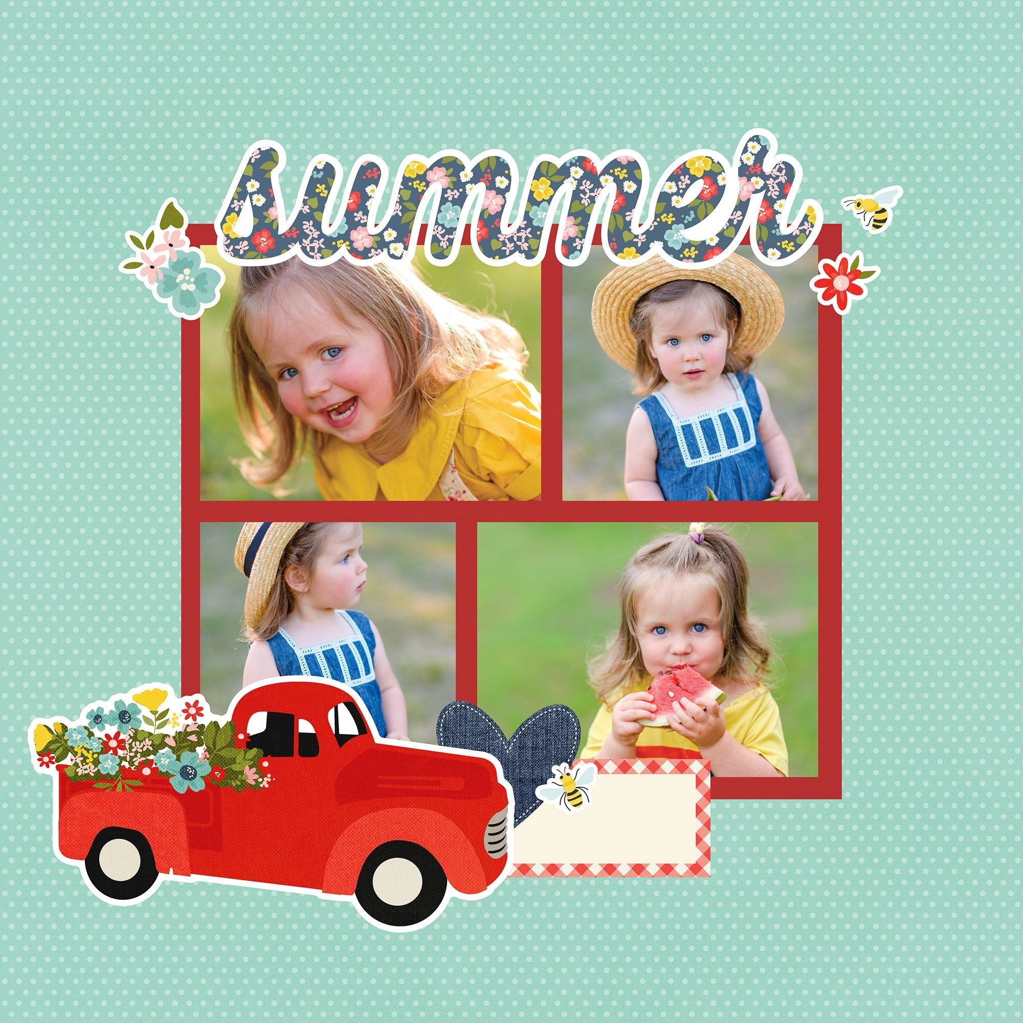 Simple Stories Simple Pages Page Template (1) 2-3"X4" & 2-3"X3"
